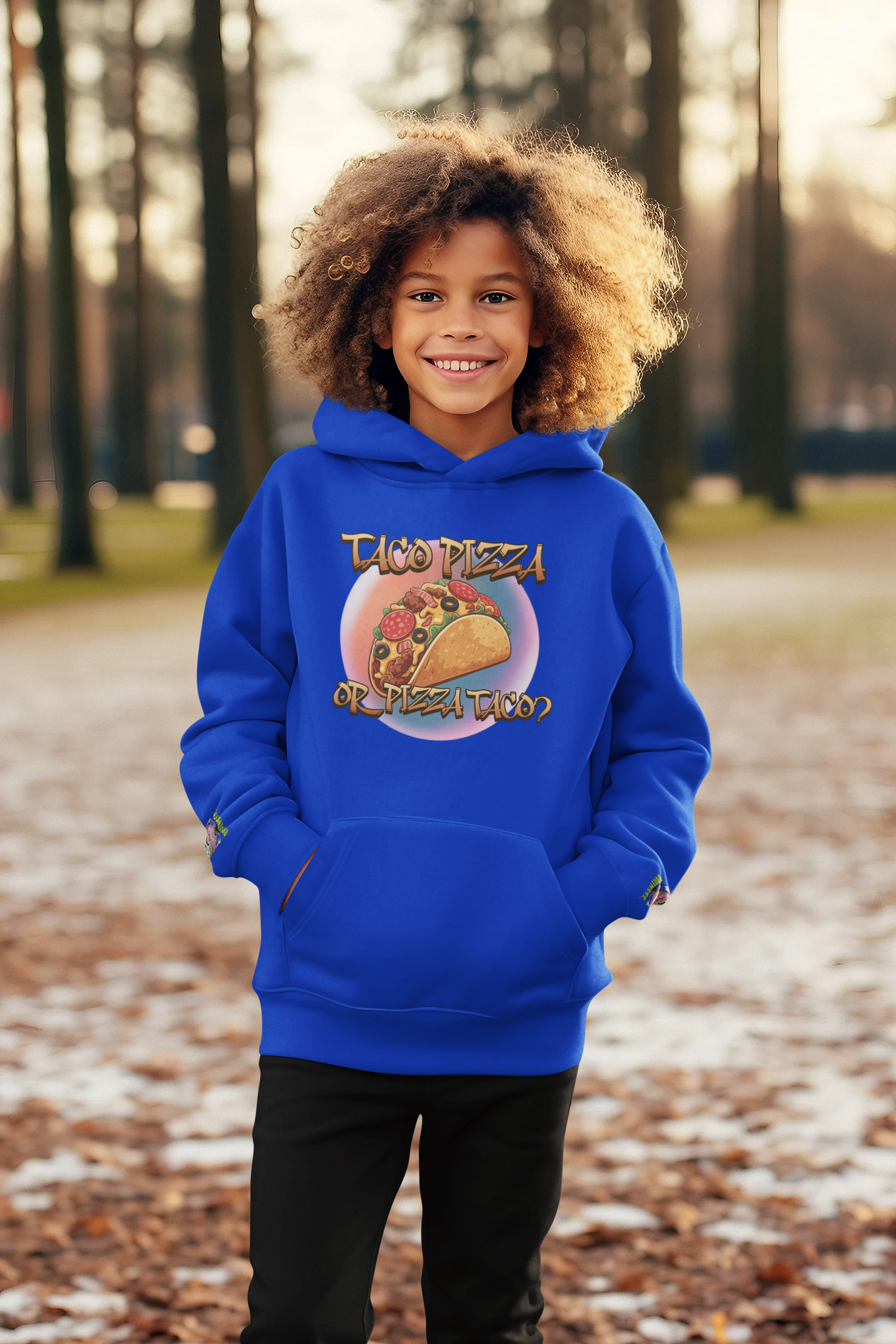 The Great Taco Pizza Debate Kids Hoodie