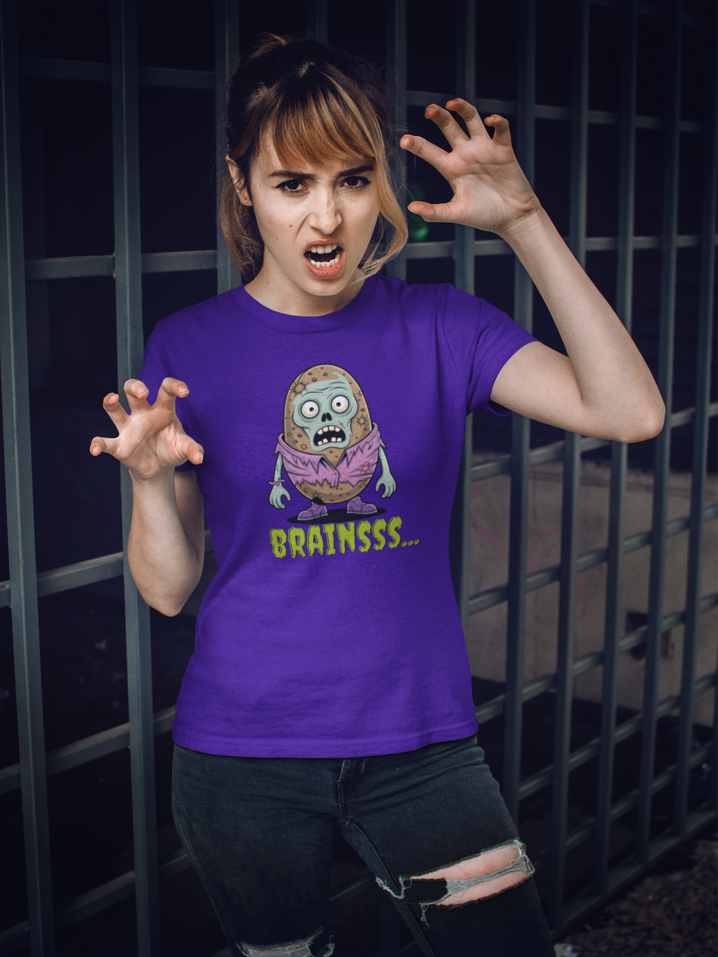 Zombie Brains Halloween Tee – Spooky Fun for Trick-or-Treaters