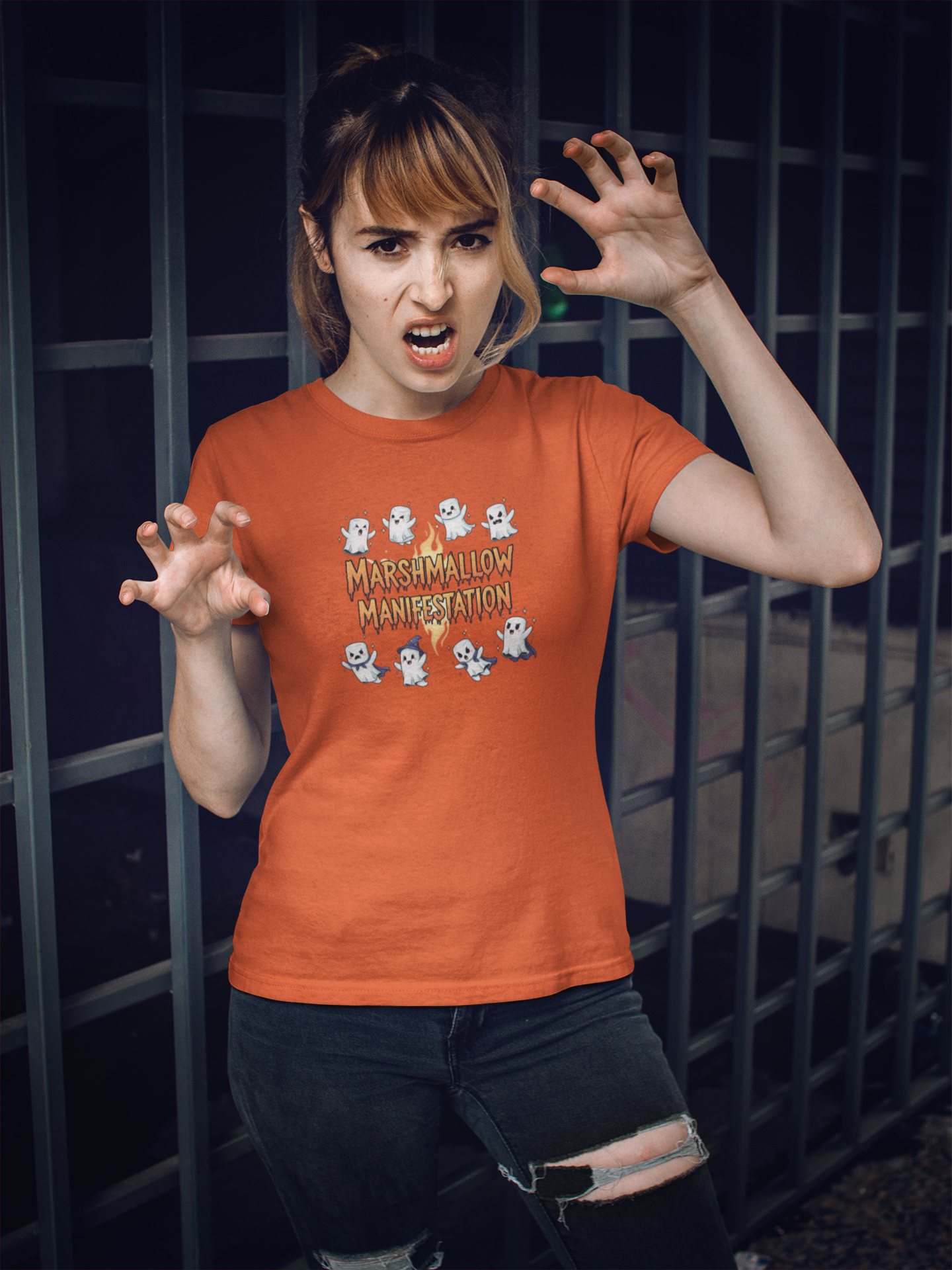Marshmallow Manifestation Halloween Tee – Sweet & Spooky Vibes