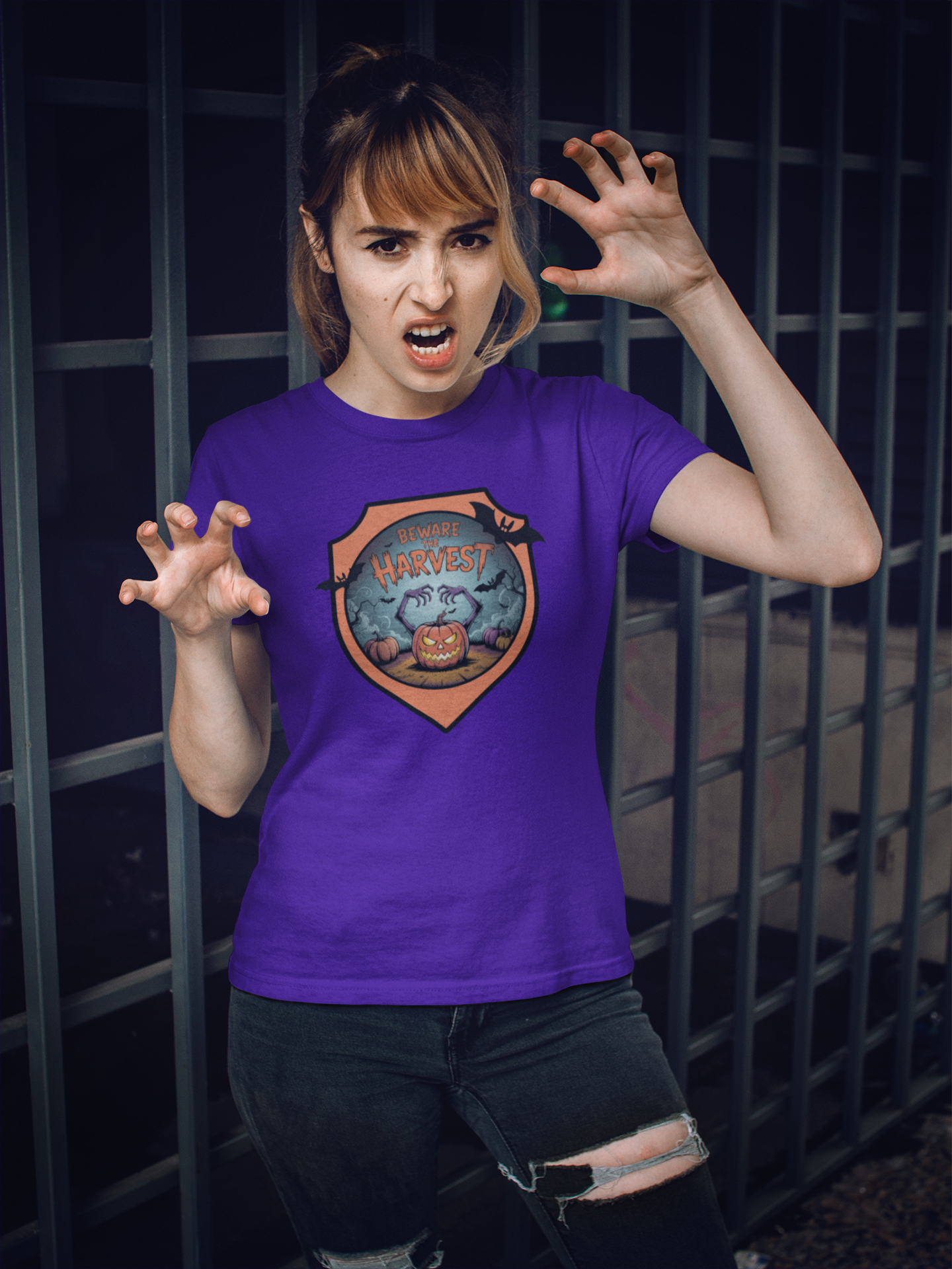 Beware the Harvest Tee – Spooky Pumpkin Patch Style for Fall Frights