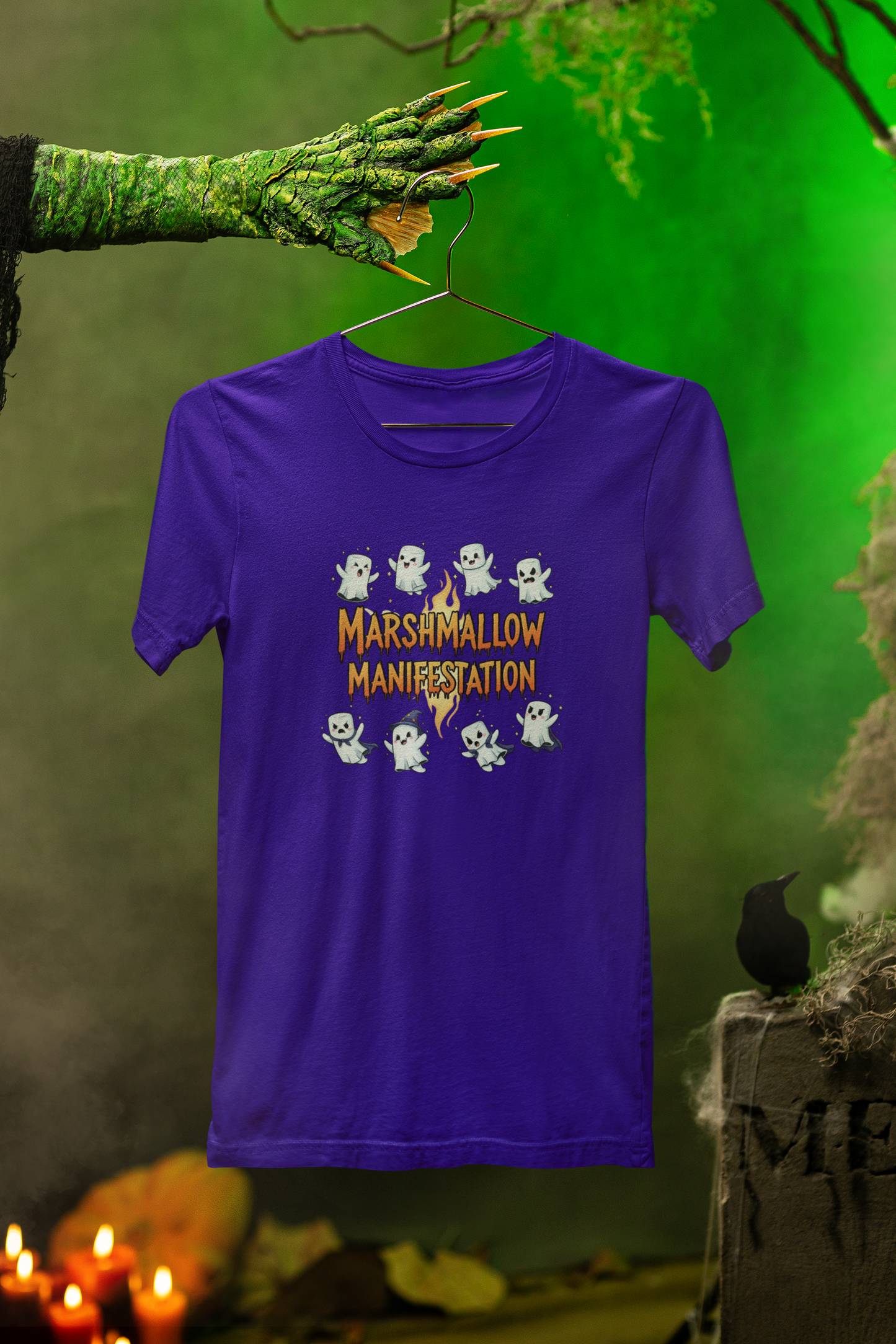 Marshmallow Manifestation Halloween Tee – Sweet & Spooky Vibes