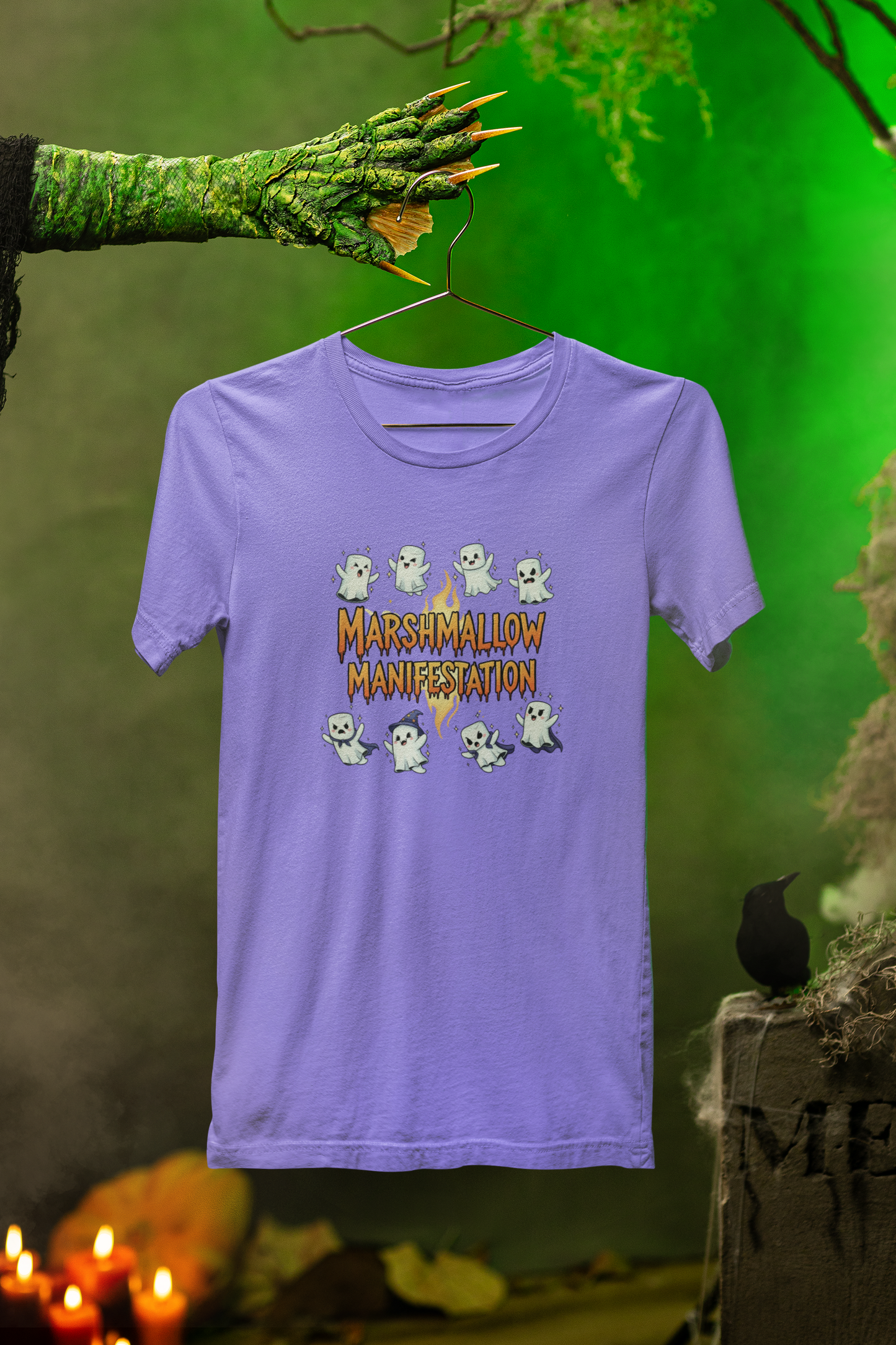 Marshmallow Manifestation Halloween Tee – Sweet & Spooky Vibes