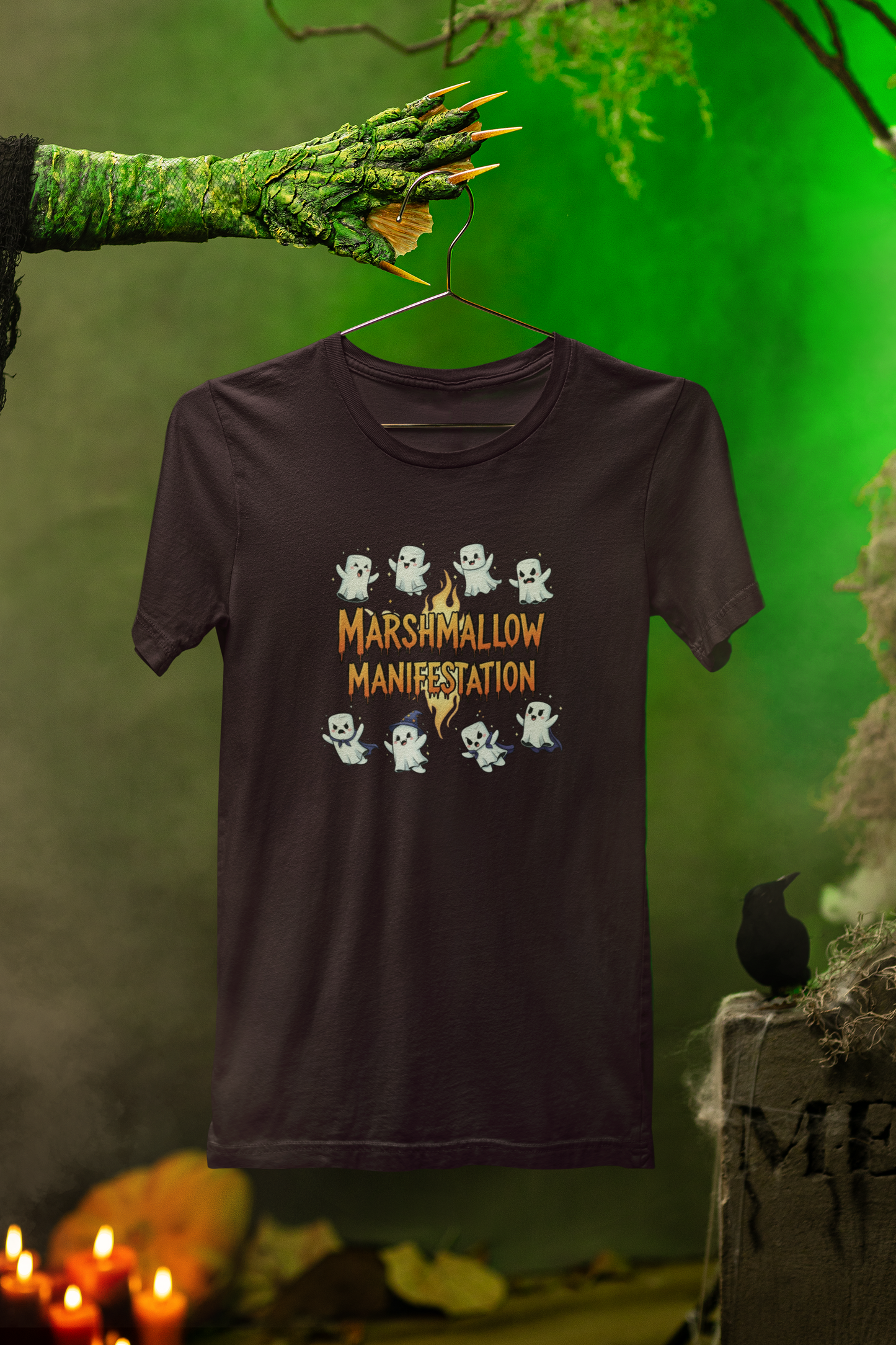 Marshmallow Manifestation Halloween Tee – Sweet & Spooky Vibes