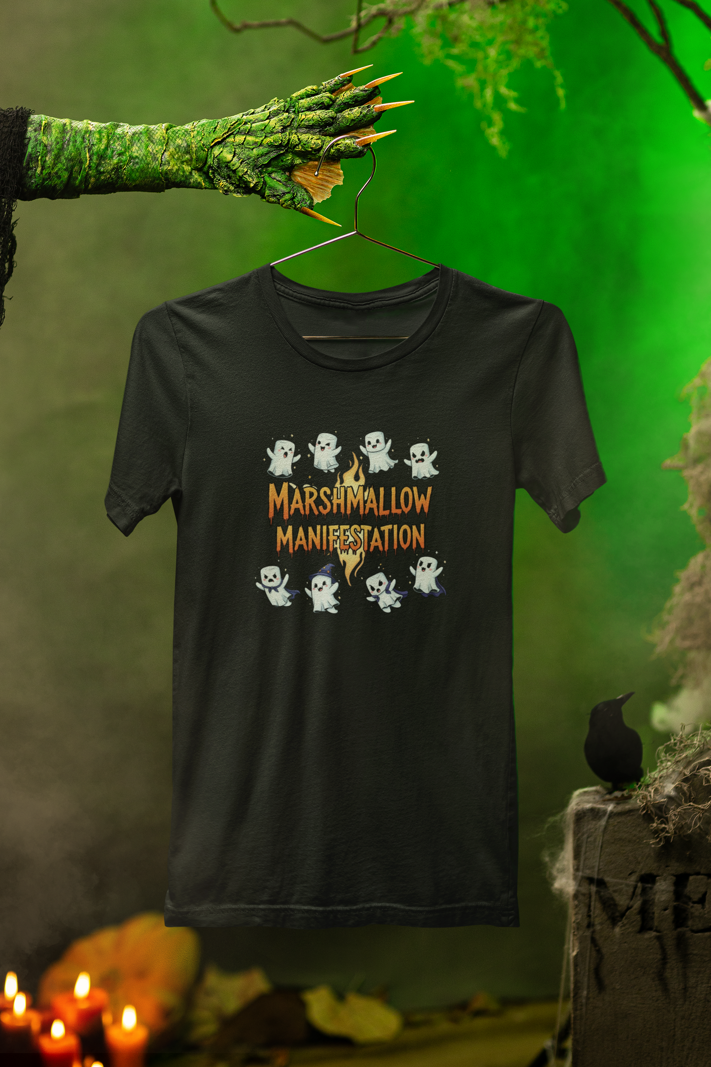 Marshmallow Manifestation Halloween Tee – Sweet & Spooky Vibes
