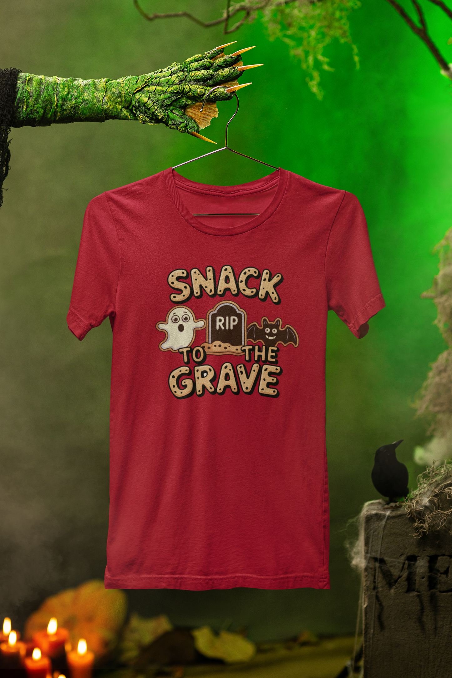 Snack To The Grave Tee – Spooky Cookie Style for Halloween Snackers