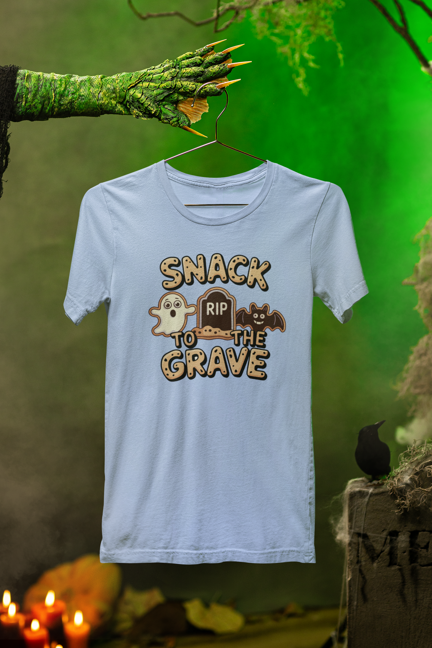 Snack To The Grave Tee – Spooky Cookie Style for Halloween Snackers