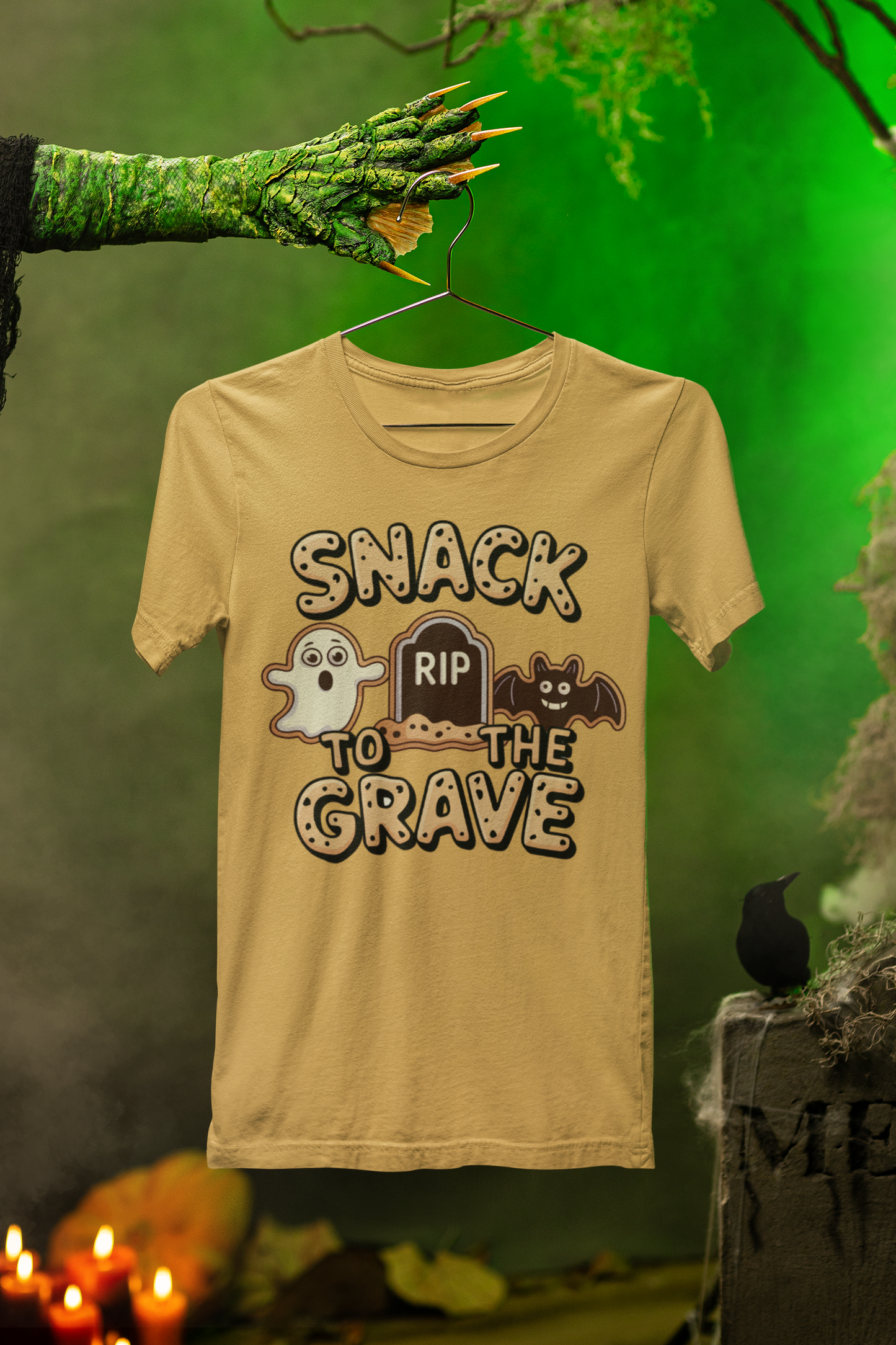 Snack To The Grave Tee – Spooky Cookie Style for Halloween Snackers