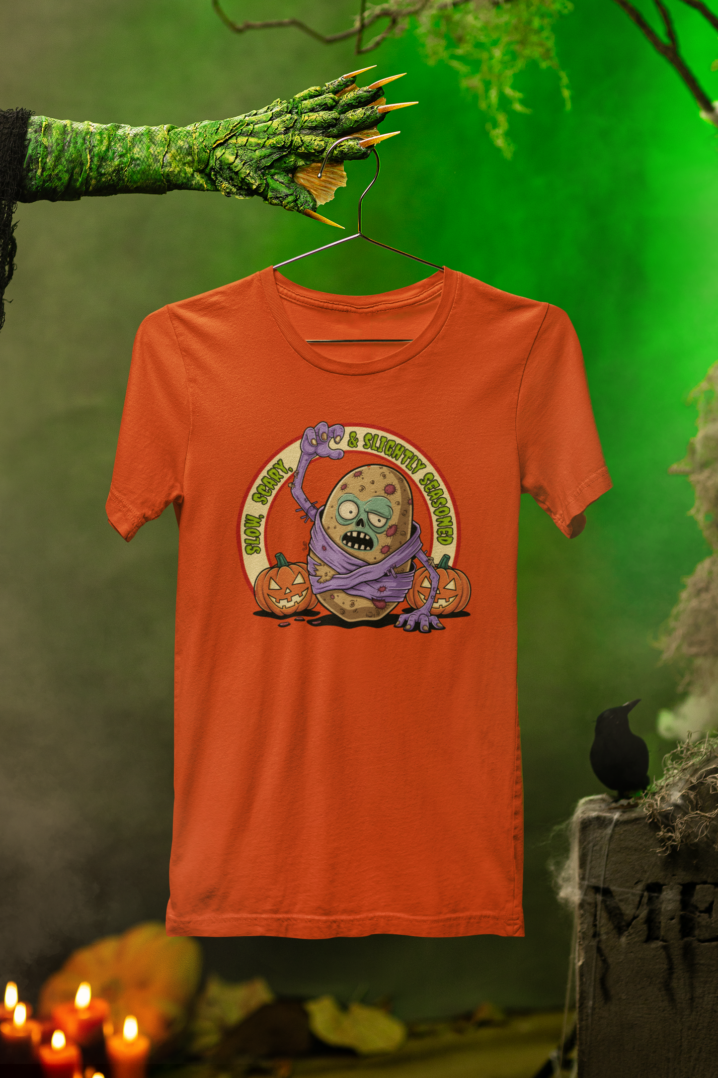 Slightly Seasoned Zombie Tater Tee – Spooky Halloween Style