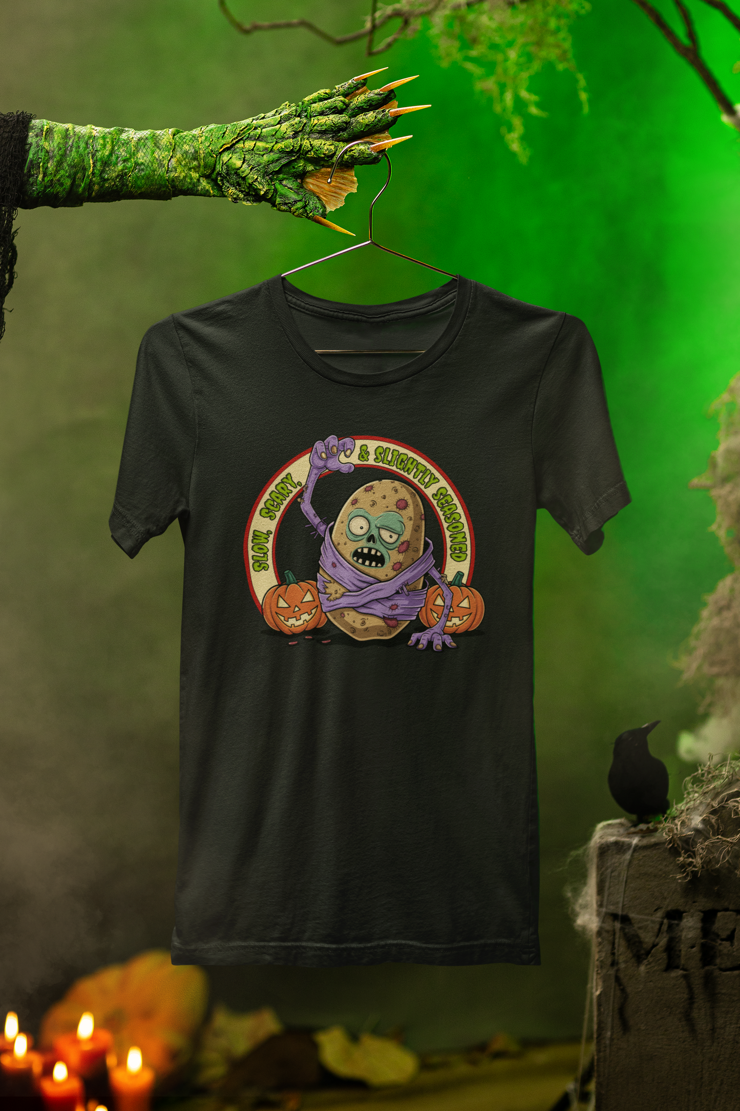 Slightly Seasoned Zombie Tater Tee – Spooky Halloween Style