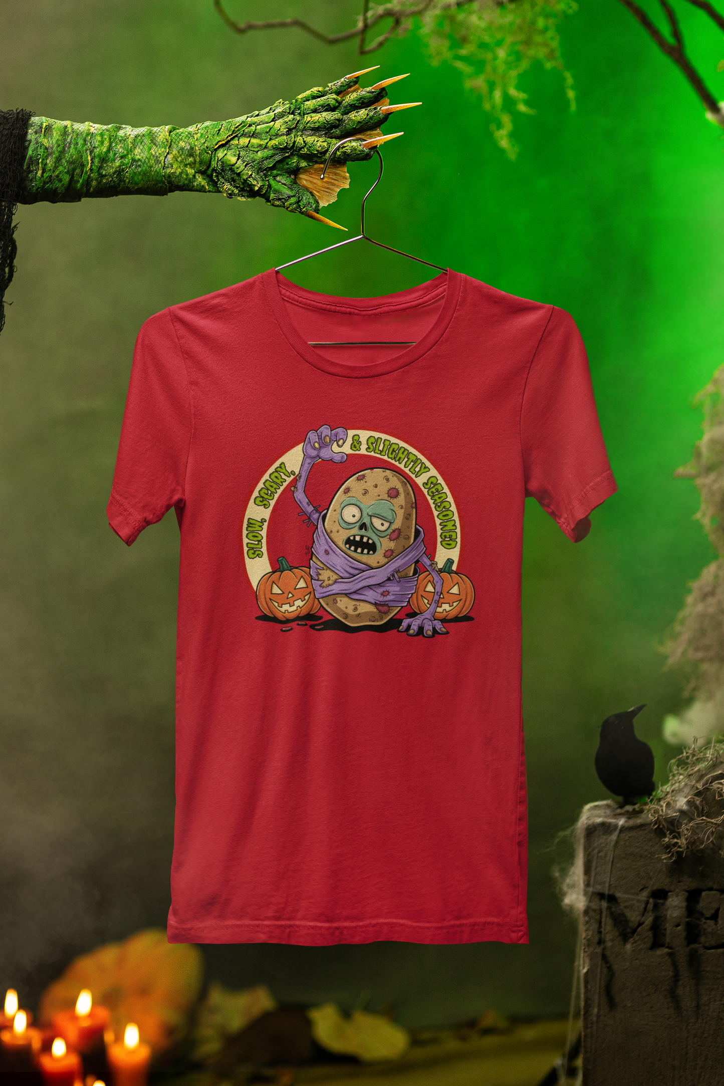 Slightly Seasoned Zombie Tater Tee – Spooky Halloween Style