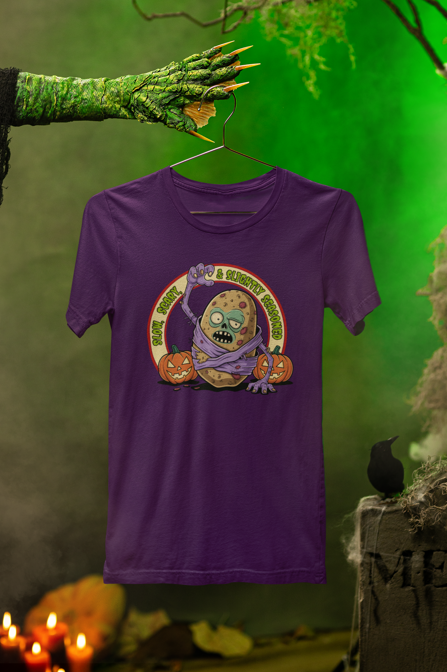 Slightly Seasoned Zombie Tater Tee – Spooky Halloween Style