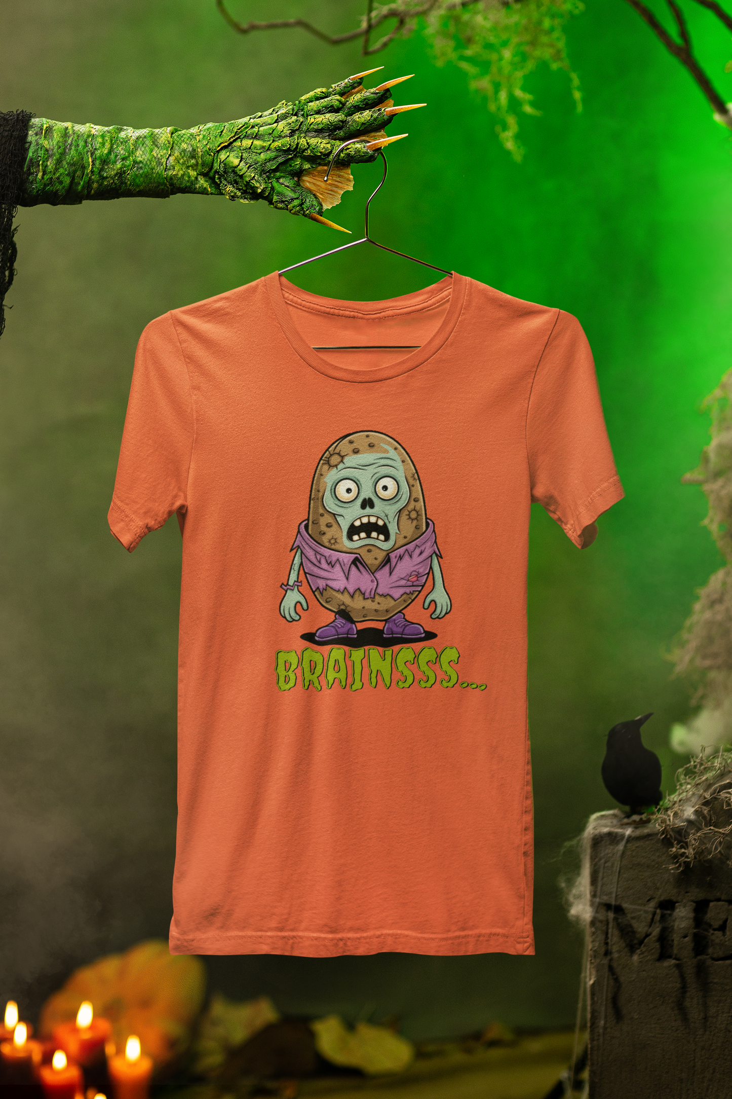 Zombie Brains Halloween Tee – Spooky Fun for Trick-or-Treaters