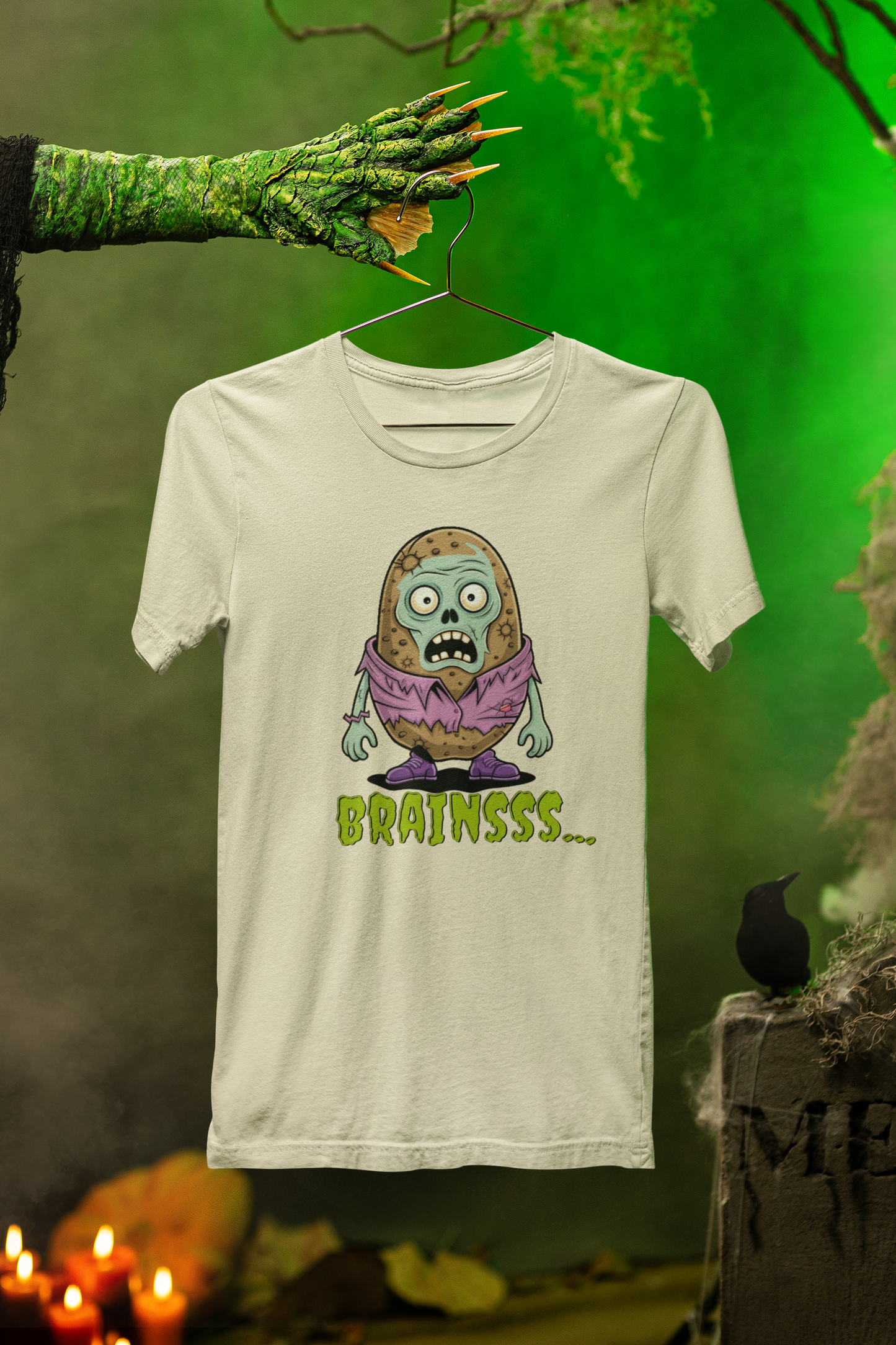 Zombie Brains Halloween Tee – Spooky Fun for Trick-or-Treaters