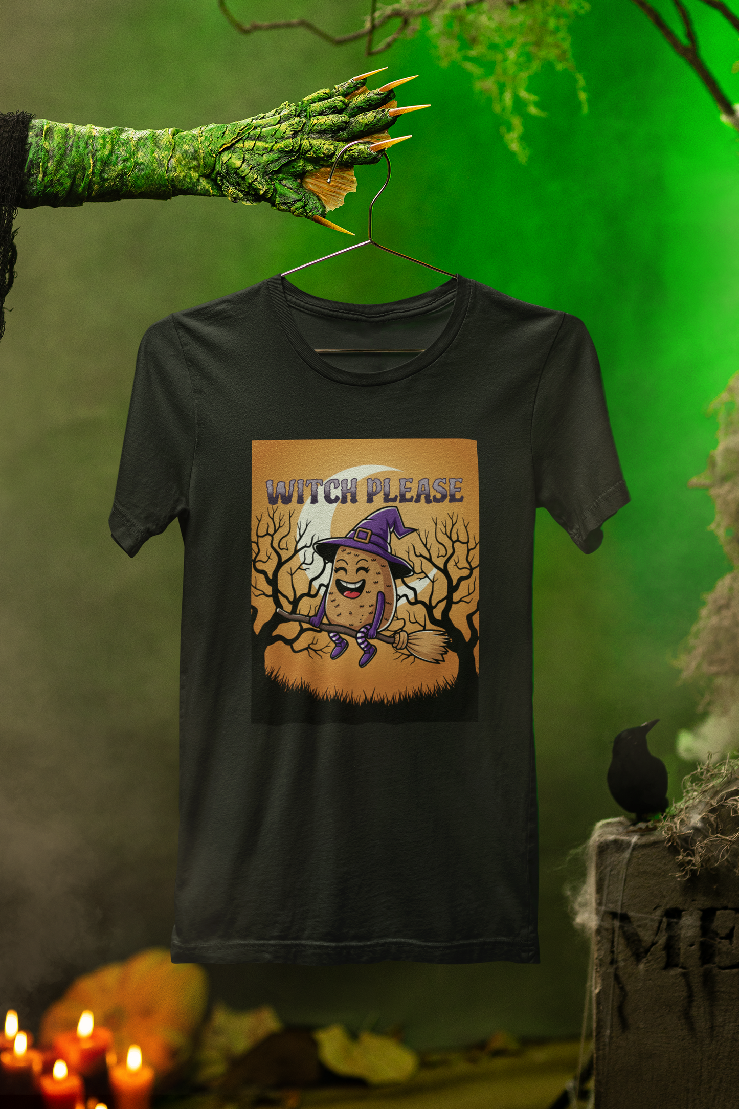 Witch Please Tee – Playful Potato Magic for Spooky Season