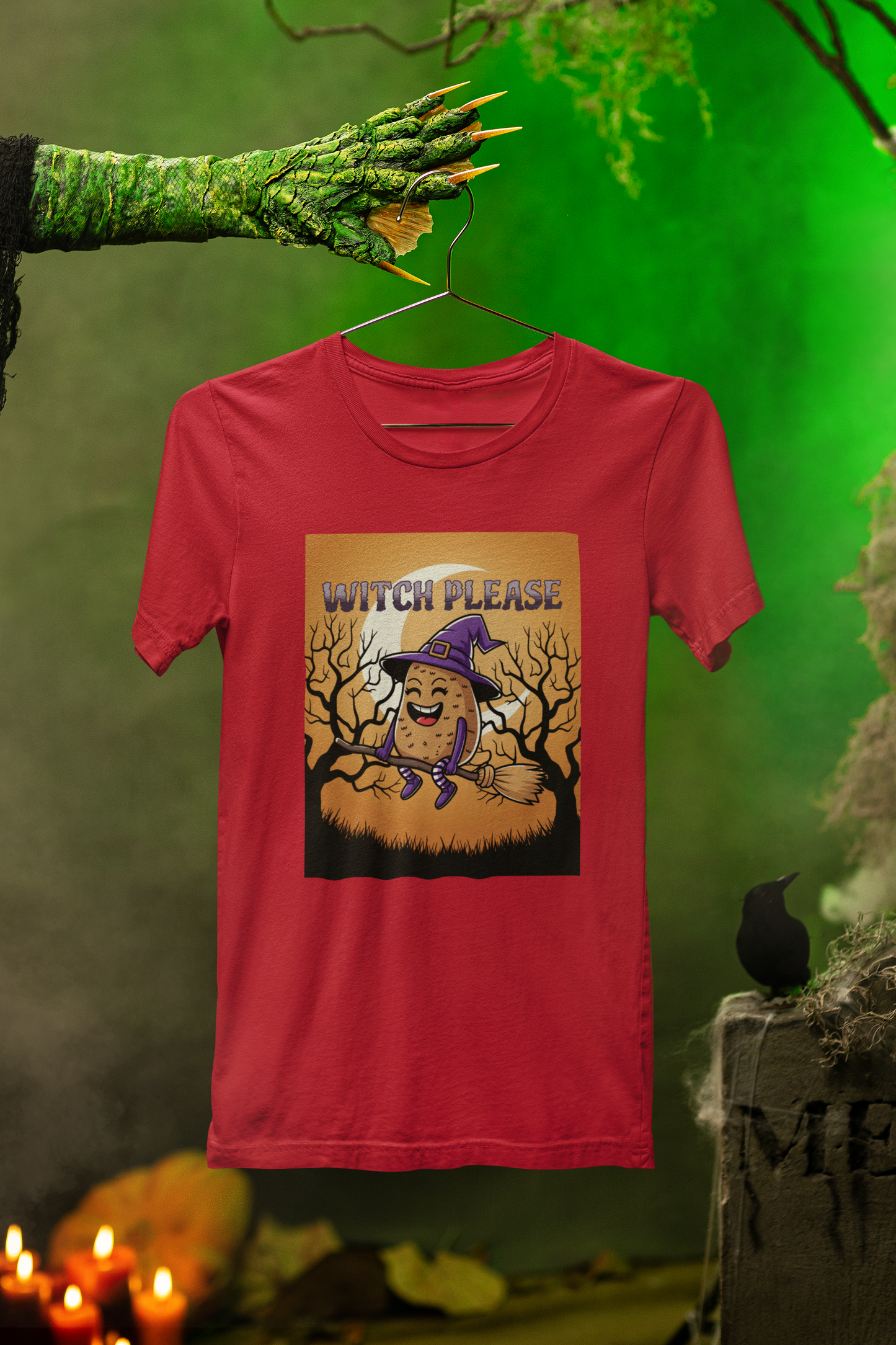 Witch Please Tee – Playful Potato Magic for Spooky Season