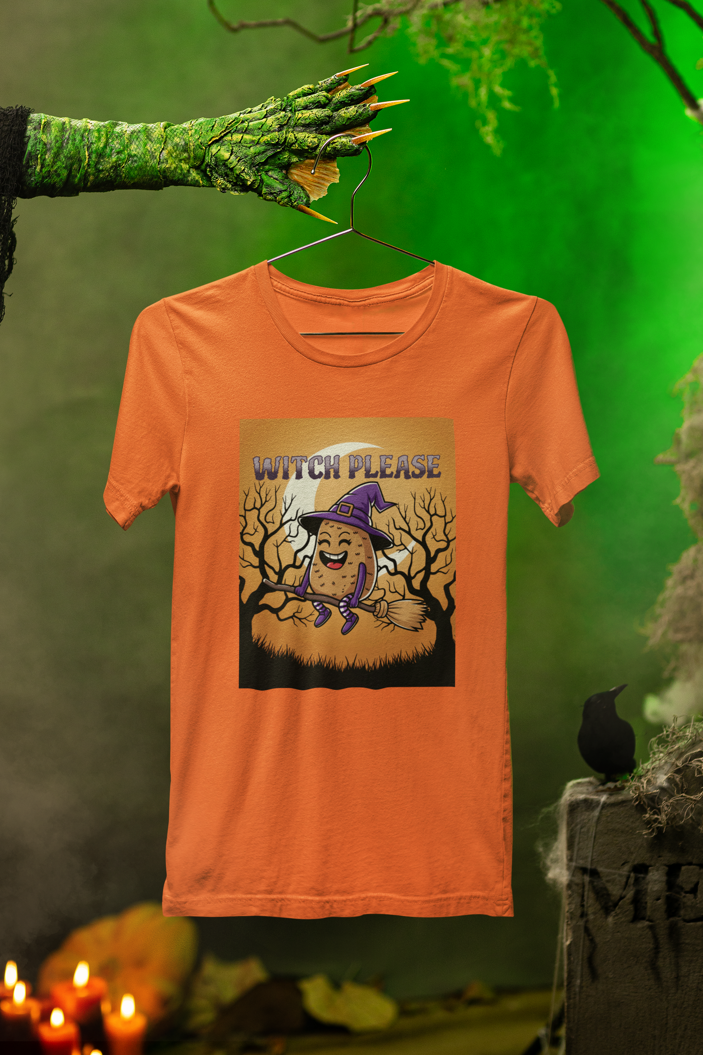 Witch Please Tee – Playful Potato Magic for Spooky Season