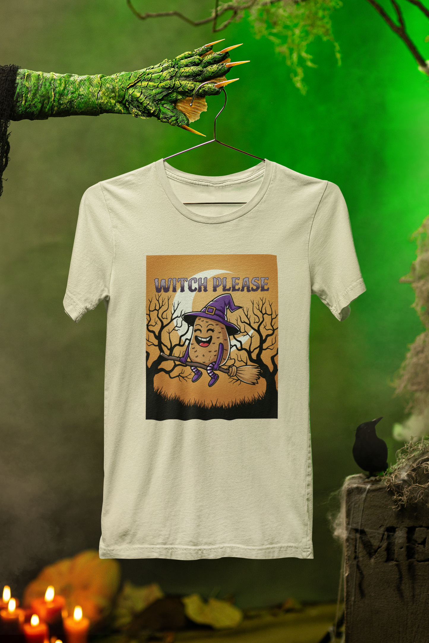 Witch Please Tee – Playful Potato Magic for Spooky Season