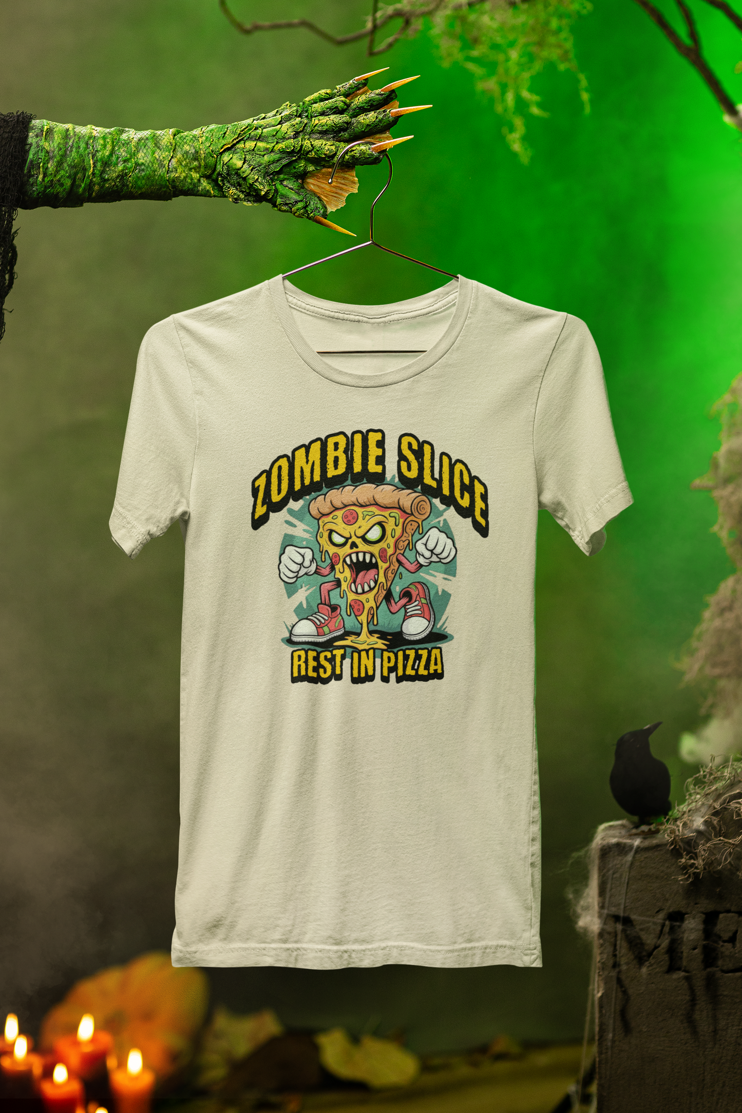 Rest In Pizza Zombie Tee – Spooky Slice Style for Halloween Fun