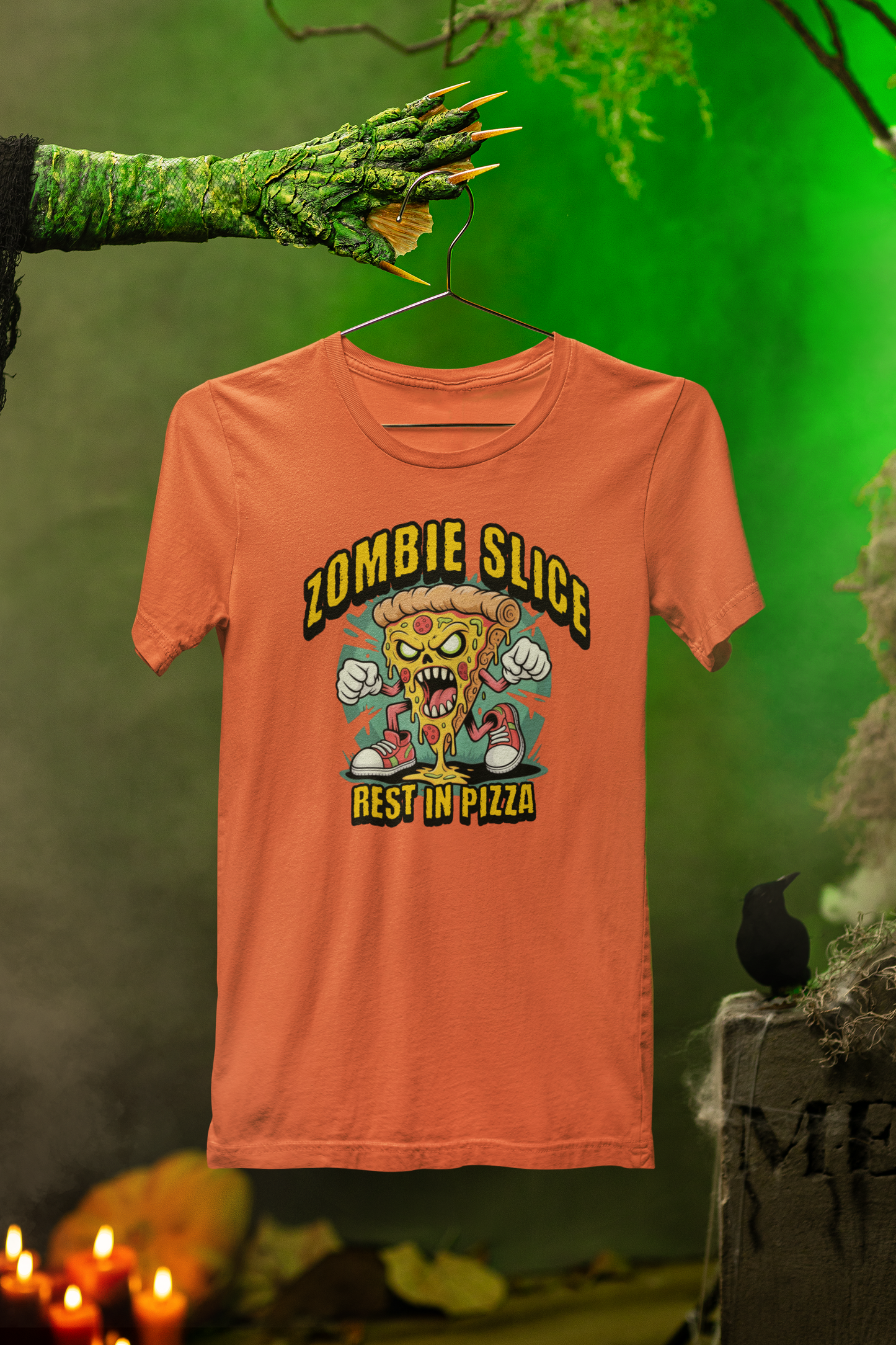 Rest In Pizza Zombie Tee – Spooky Slice Style for Halloween Fun