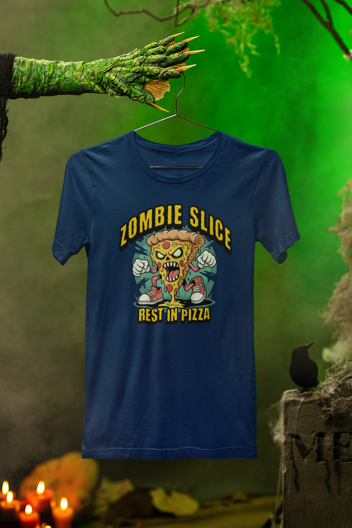 Rest In Pizza Zombie Tee – Spooky Slice Style for Halloween Fun