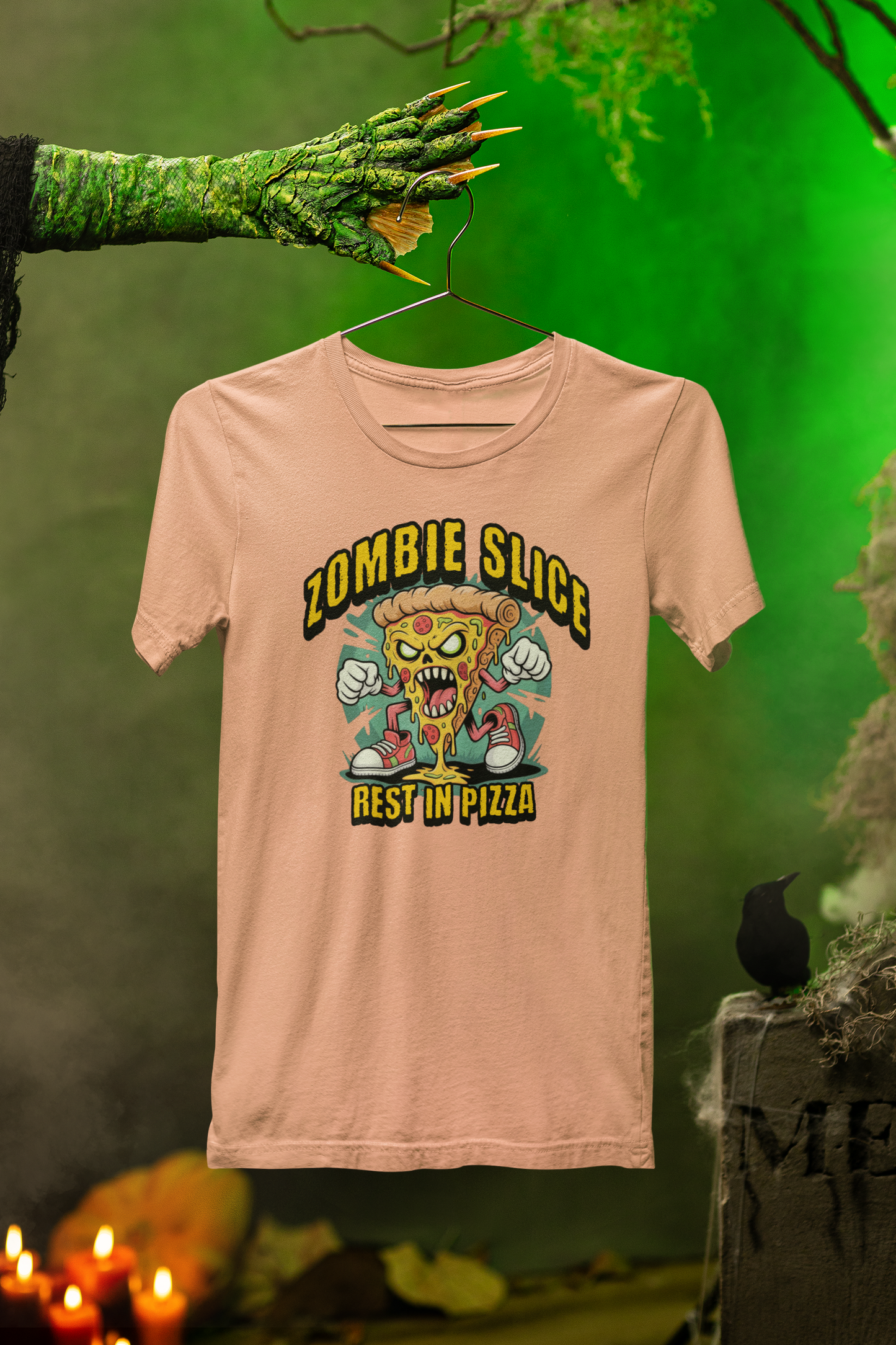 Rest In Pizza Zombie Tee – Spooky Slice Style for Halloween Fun