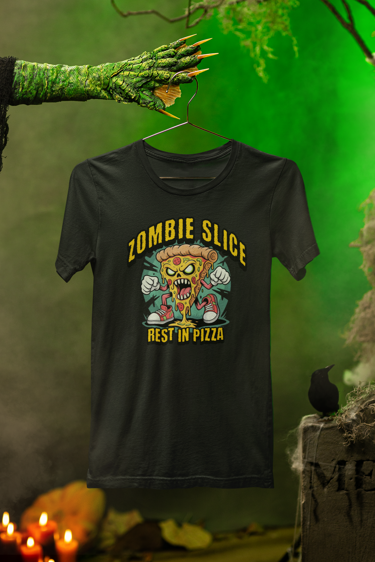 Rest In Pizza Zombie Tee – Spooky Slice Style for Halloween Fun
