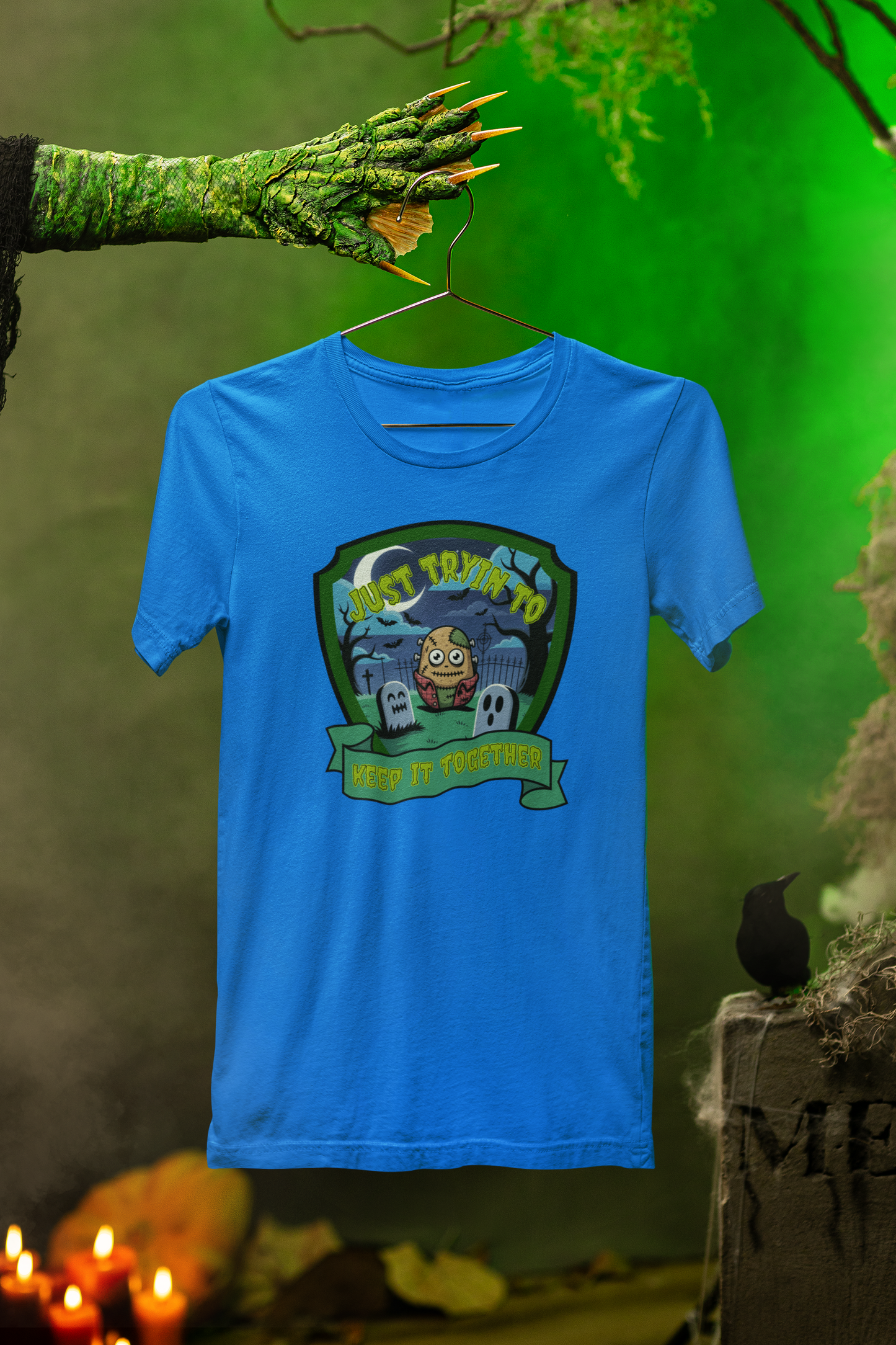 Just Tryin’ To Keep It Together Tee – Franken-Spud Style for Halloween Fun