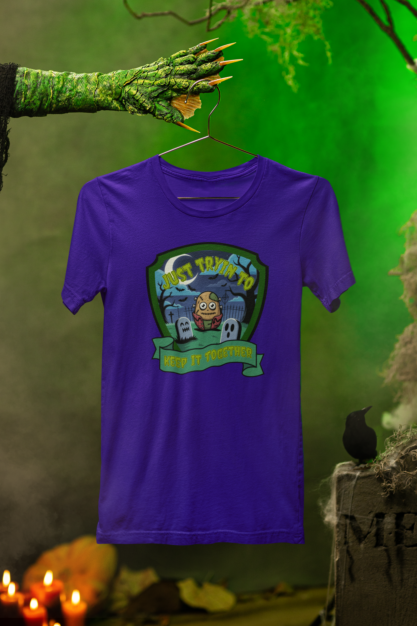 Just Tryin’ To Keep It Together Tee – Franken-Spud Style for Halloween Fun