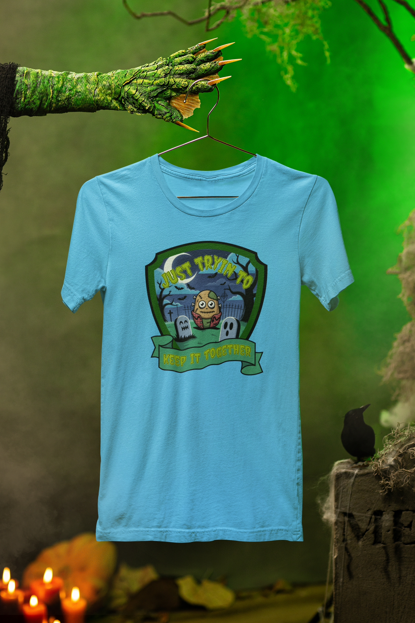 Just Tryin’ To Keep It Together Tee – Franken-Spud Style for Halloween Fun