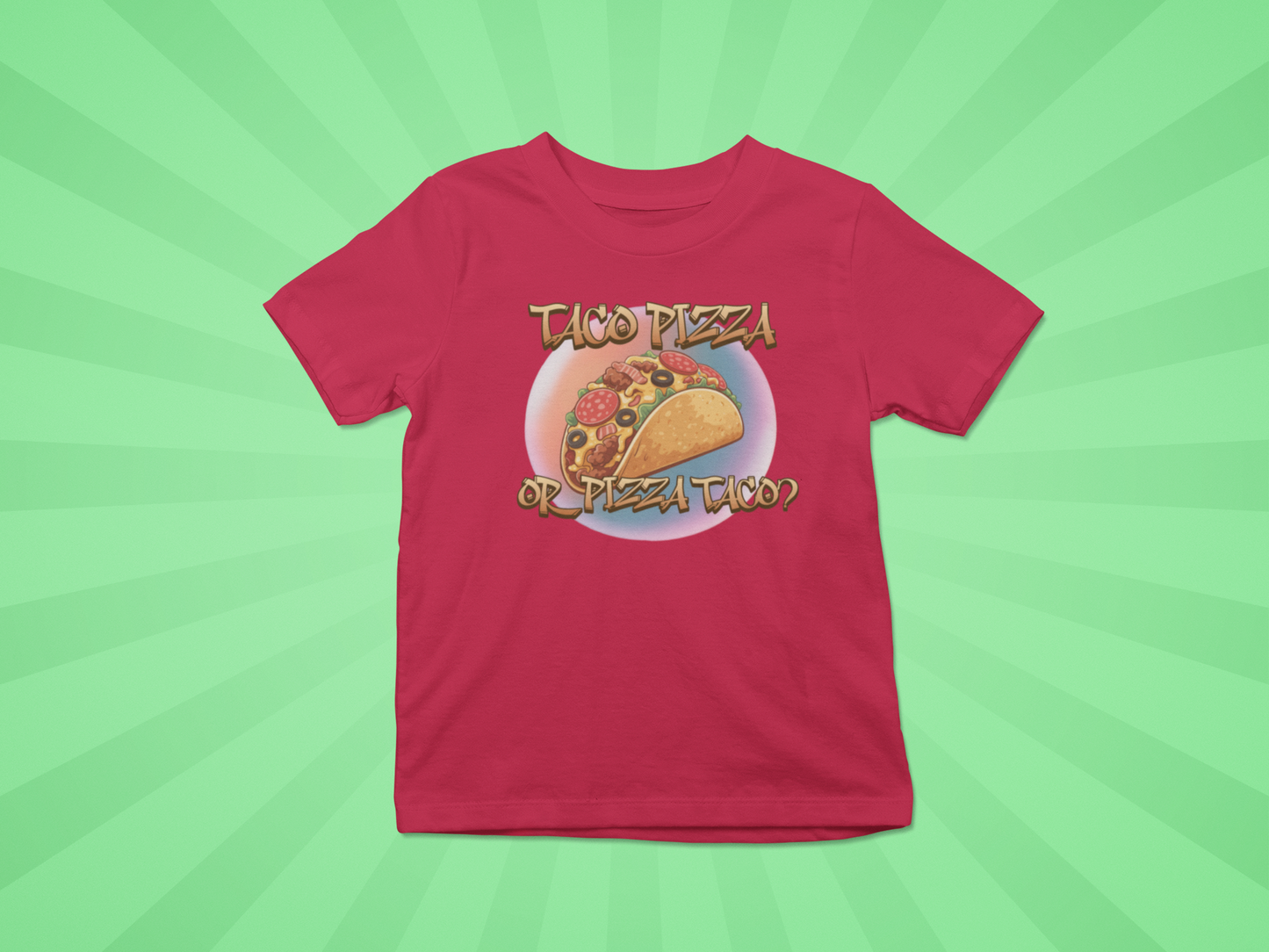 The Great Taco Pizza Debate Kids Tee