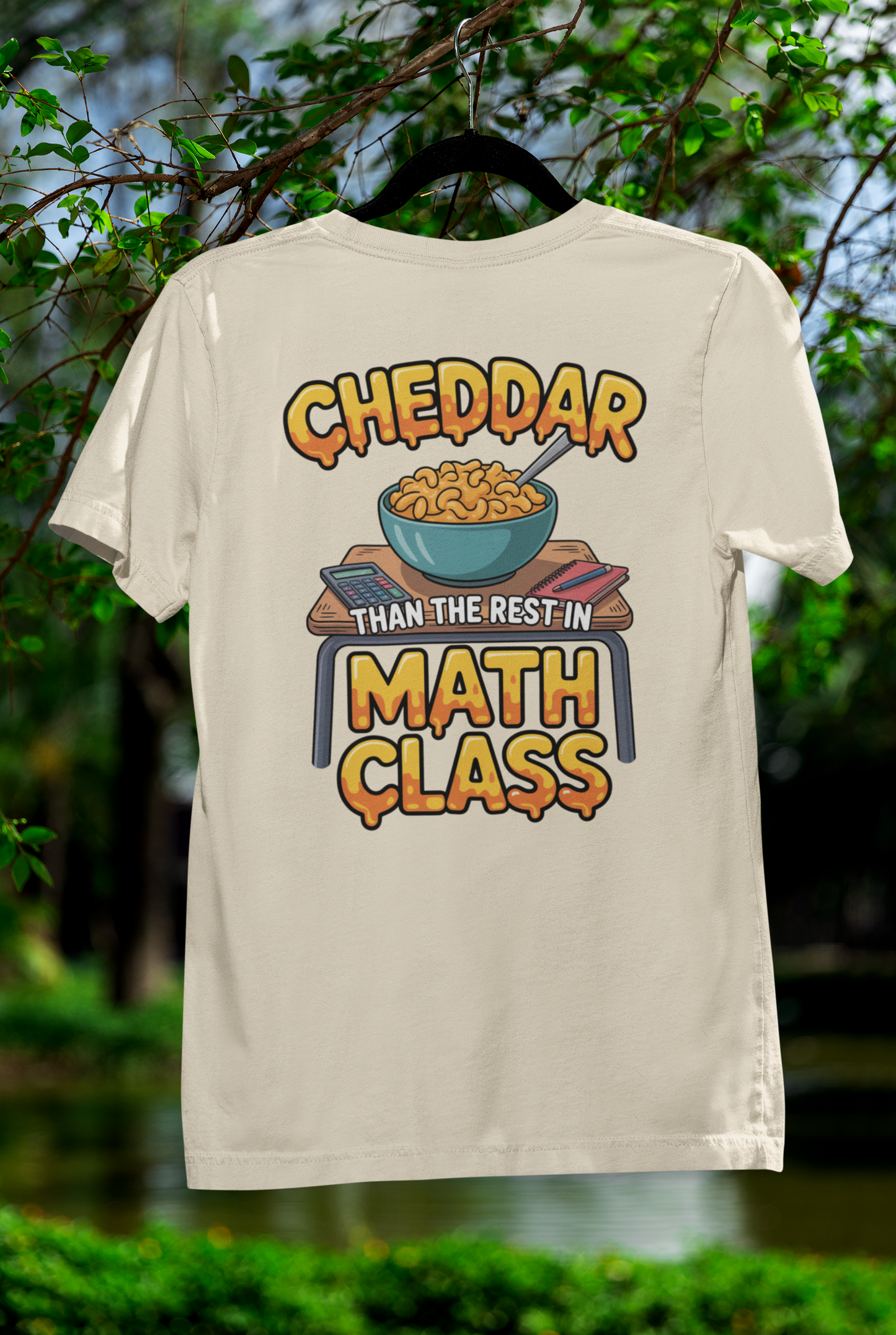 Cheddar Than The Rest In Math Tee – Cartoon Mac n’ Cheese Style for Smarty-Pants