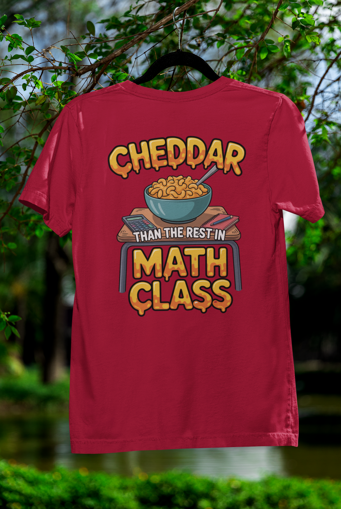 Cheddar Than The Rest In Math Tee – Cartoon Mac n’ Cheese Style for Smarty-Pants