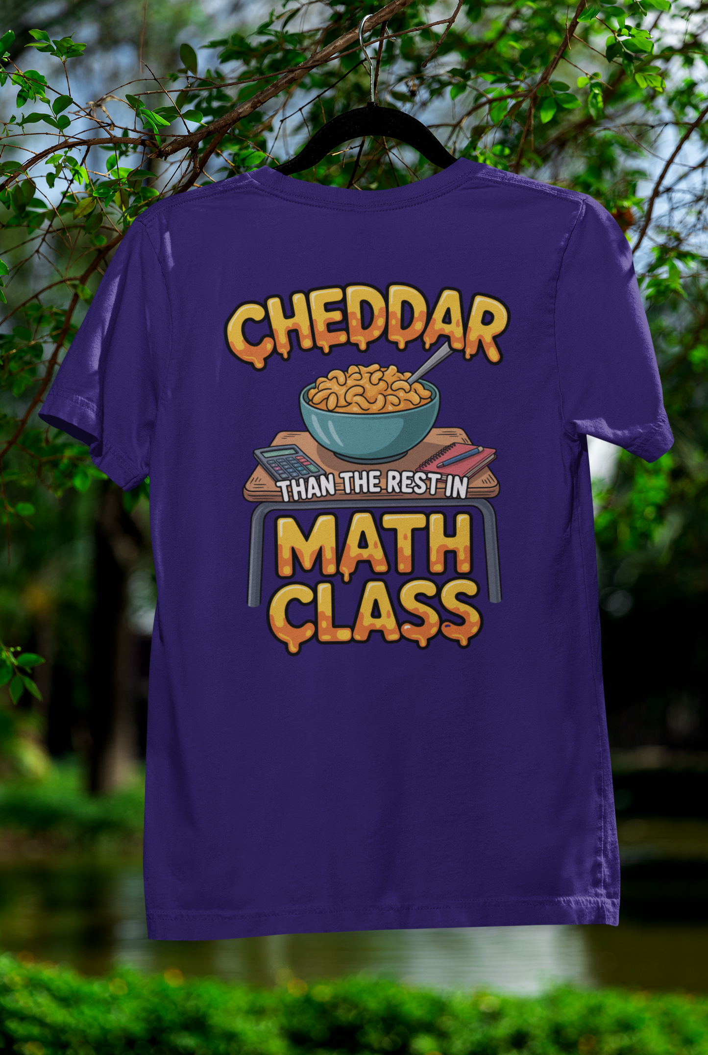 Cheddar Than The Rest In Math Tee – Cartoon Mac n’ Cheese Style for Smarty-Pants