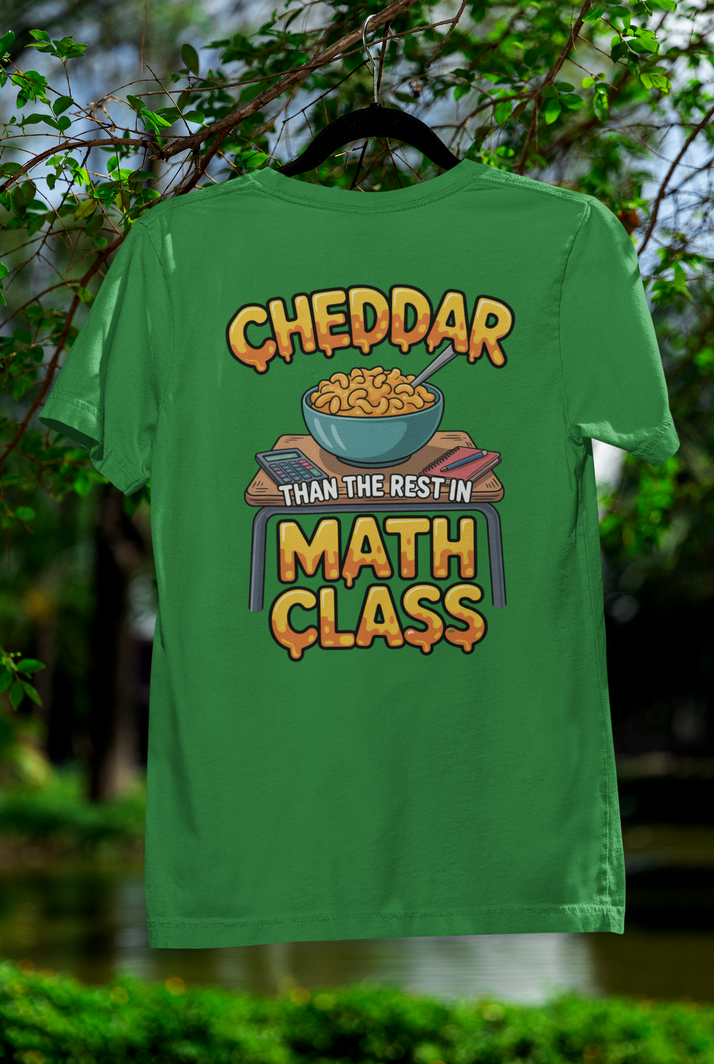 Cheddar Than The Rest In Math Tee – Cartoon Mac n’ Cheese Style for Smarty-Pants