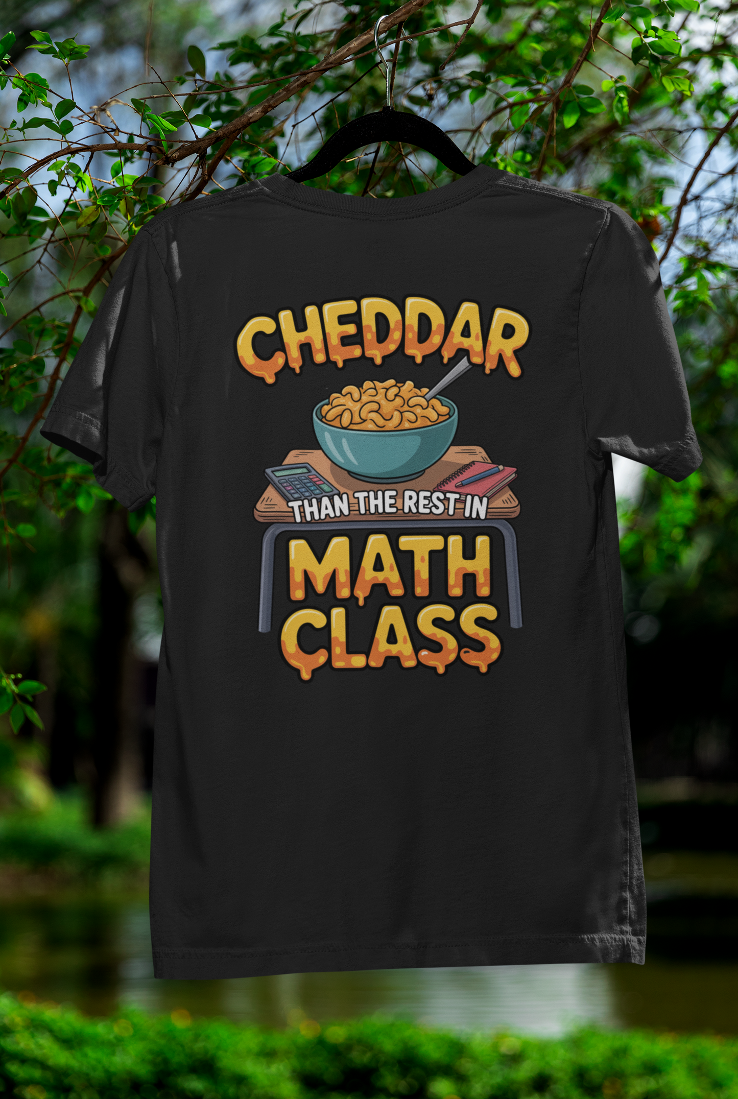 Cheddar Than The Rest In Math Tee – Cartoon Mac n’ Cheese Style for Smarty-Pants