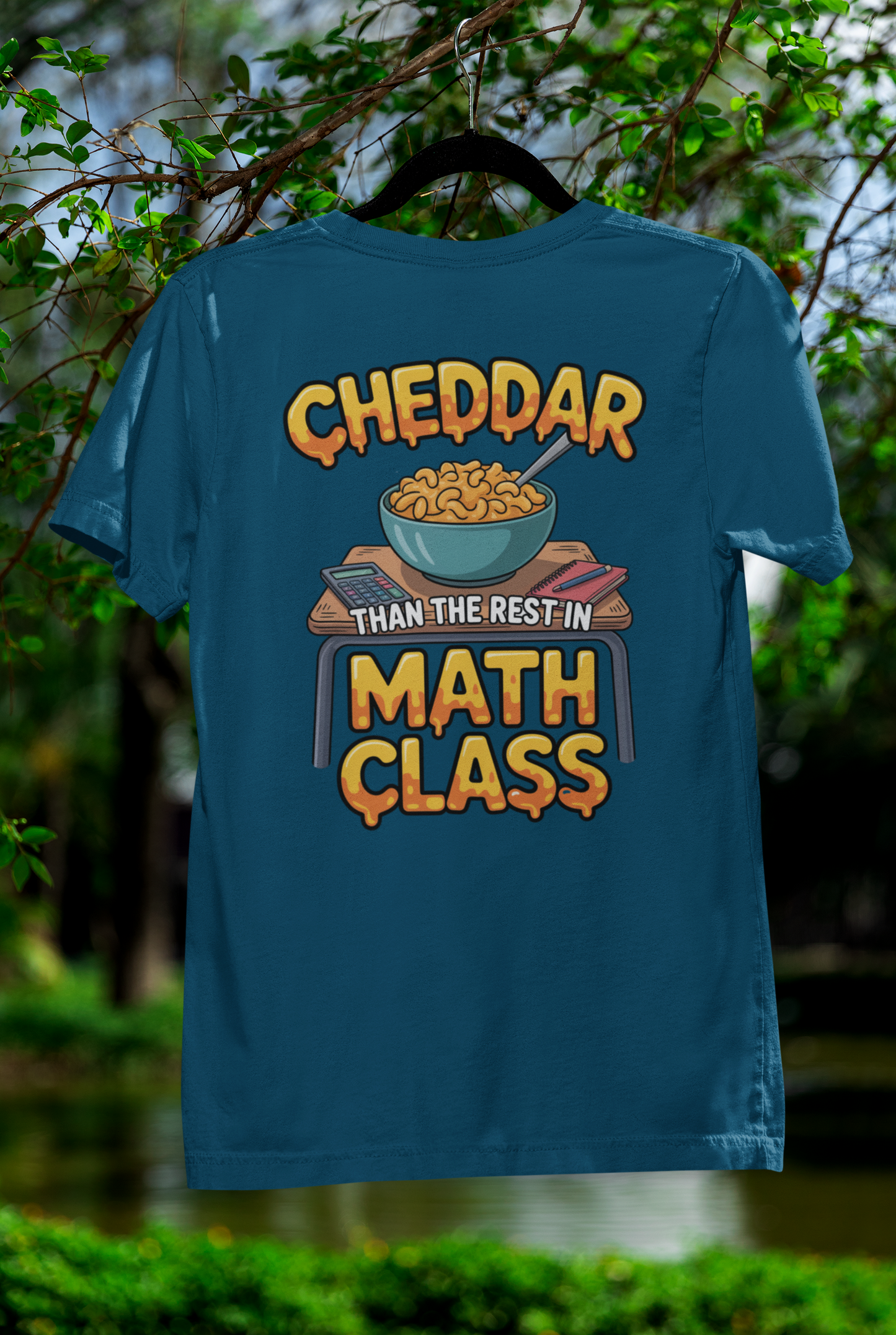 Cheddar Than The Rest In Math Tee – Cartoon Mac n’ Cheese Style for Smarty-Pants
