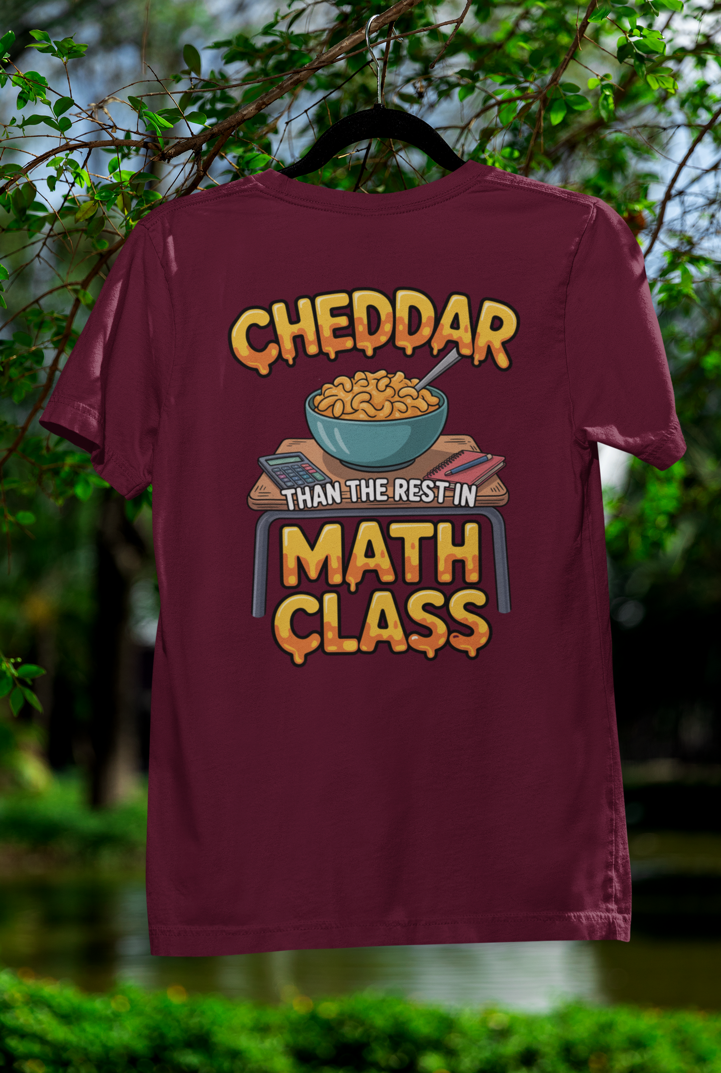 Cheddar Than The Rest In Math Tee – Cartoon Mac n’ Cheese Style for Smarty-Pants