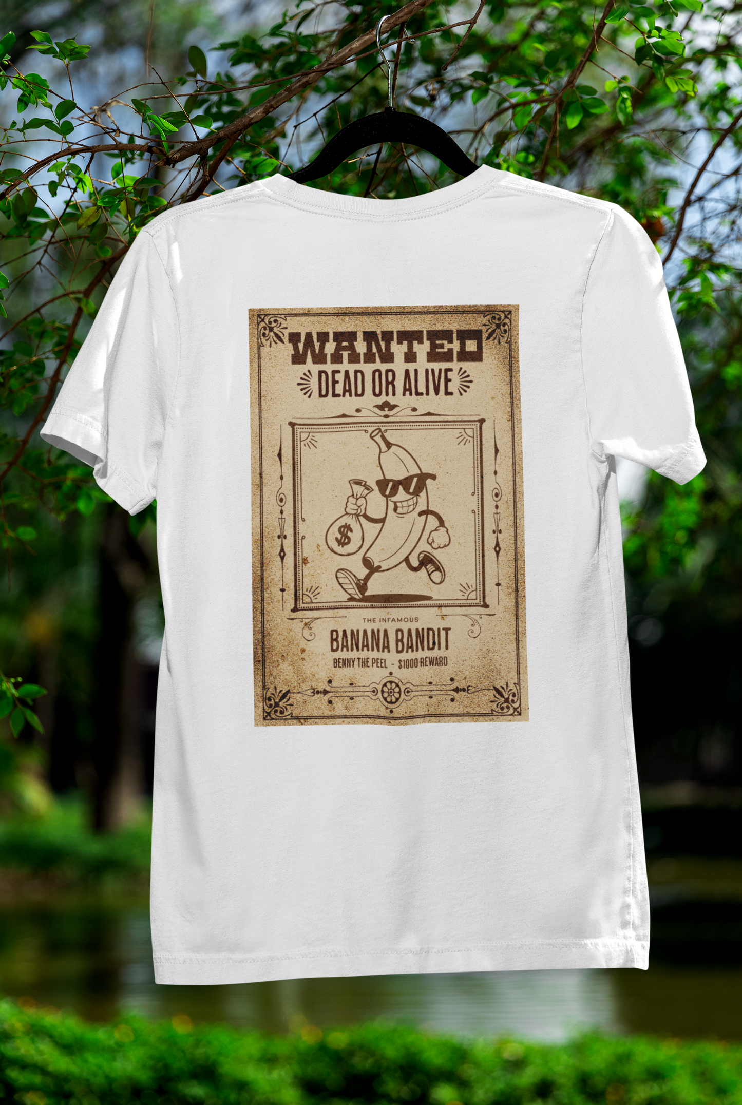Banana Bandit ‘Wanted’ Tee – Playful Outlaw Style for Snack Lovers