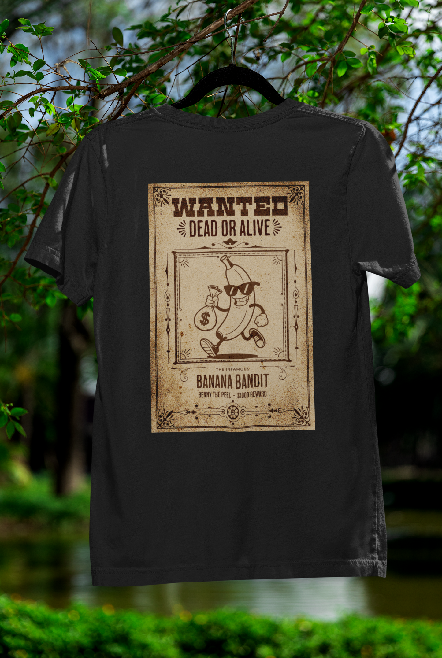 Banana Bandit ‘Wanted’ Tee – Playful Outlaw Style for Snack Lovers