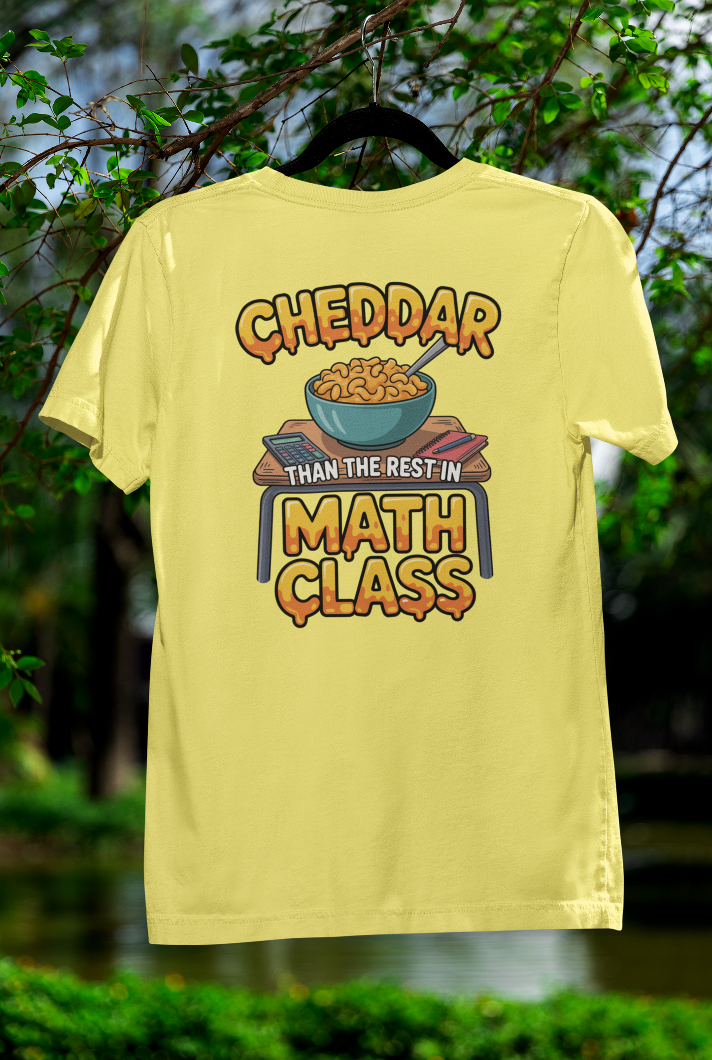 Cheddar Than The Rest In Math Tee – Cartoon Mac n’ Cheese Style for Smarty-Pants