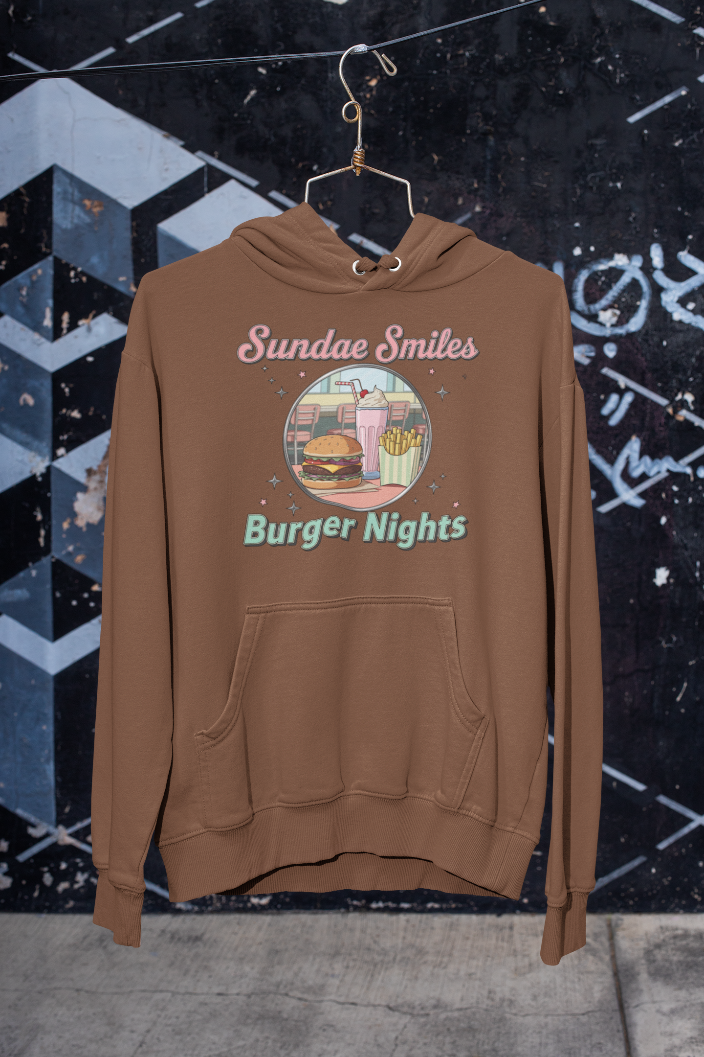 Sundae Smiles & Burger Nights Retro Hoodie