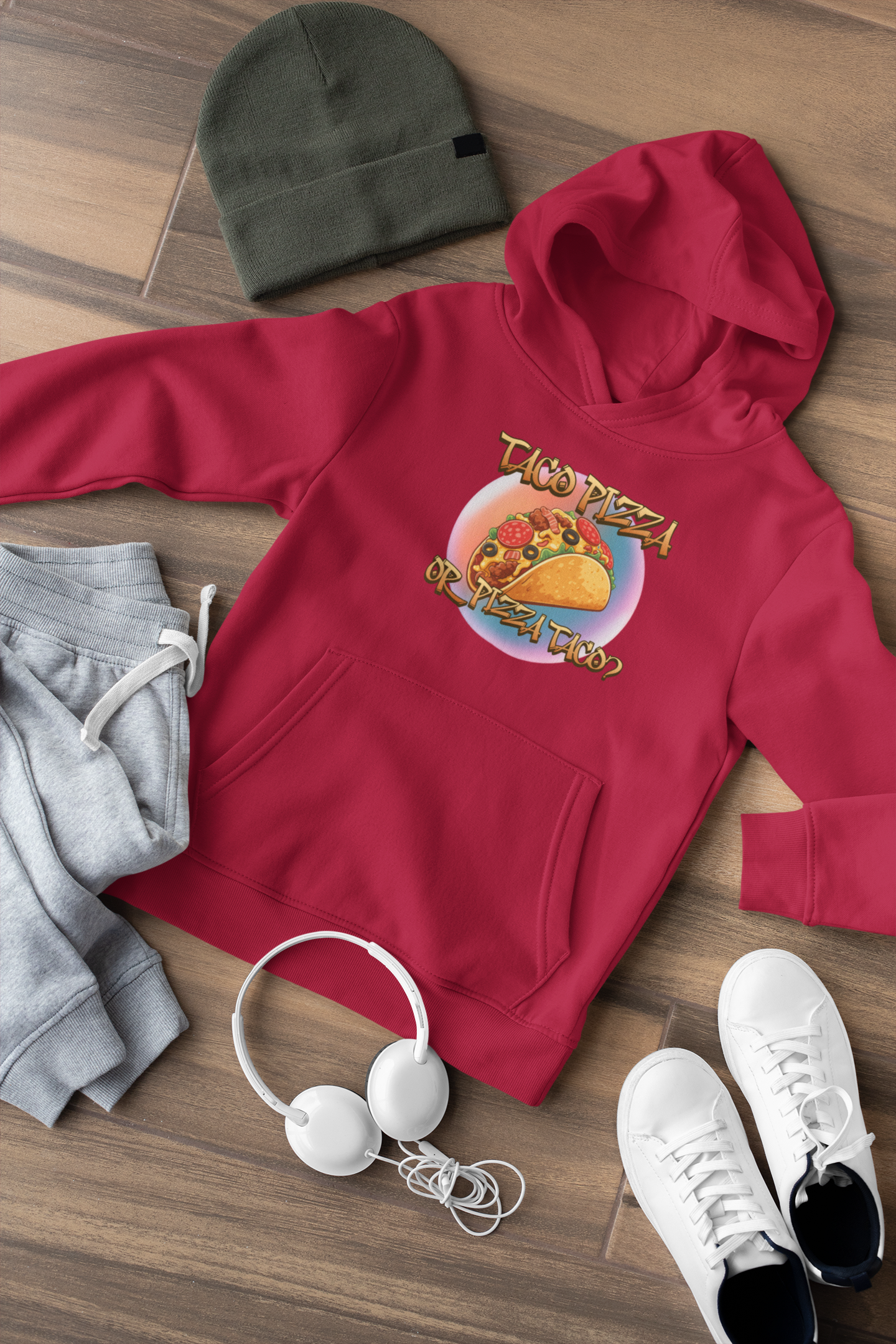 The Great Taco Pizza Debate Kids Hoodie