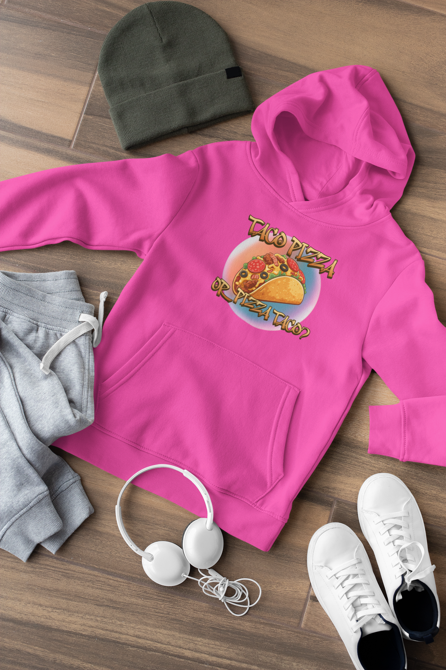 The Great Taco Pizza Debate Kids Hoodie