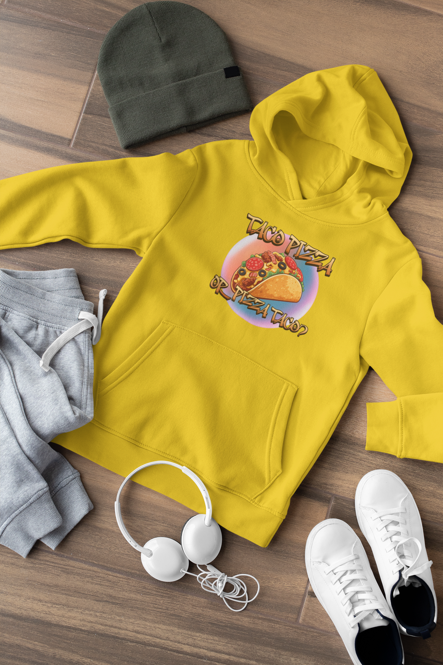 The Great Taco Pizza Debate Kids Hoodie