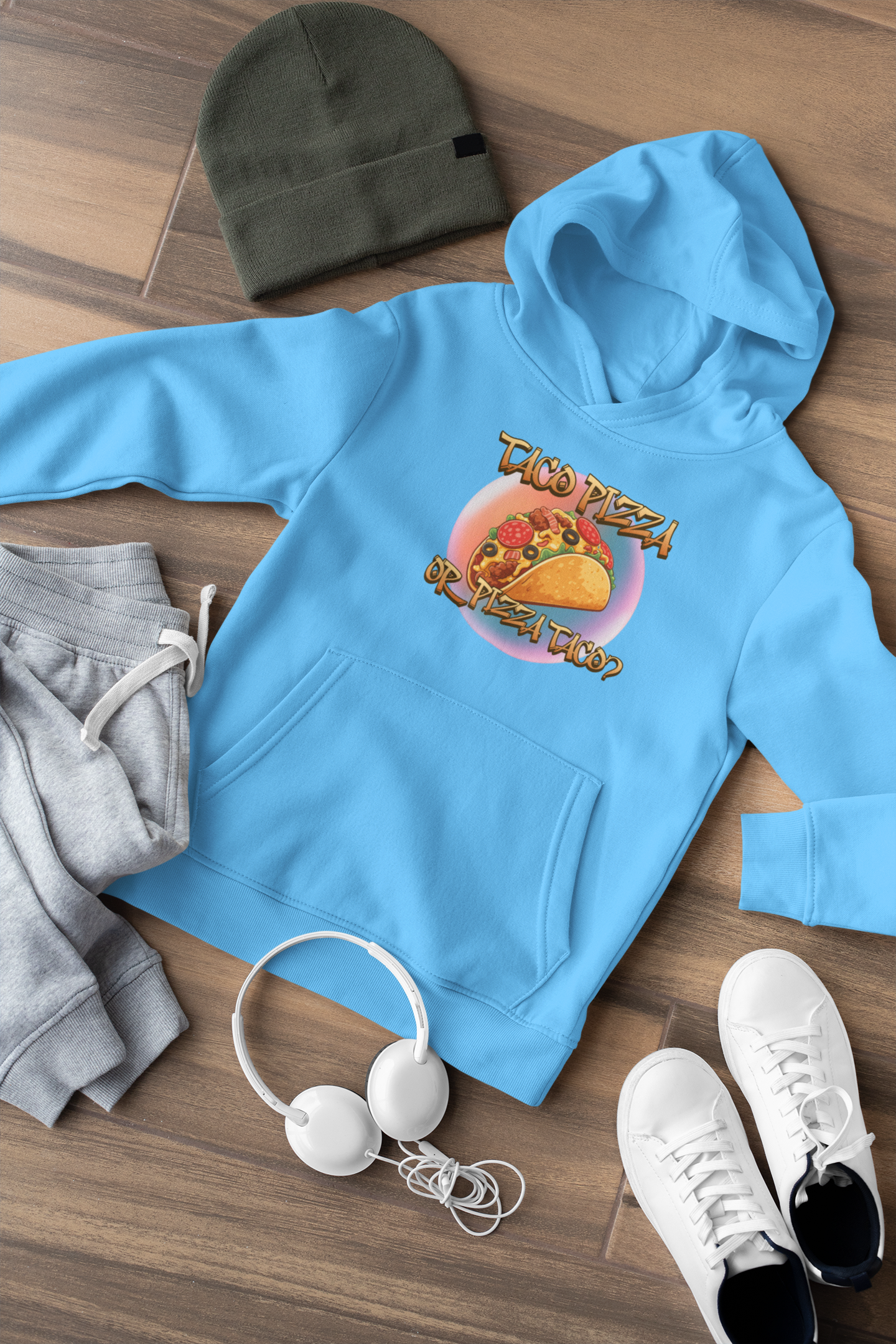 The Great Taco Pizza Debate Kids Hoodie