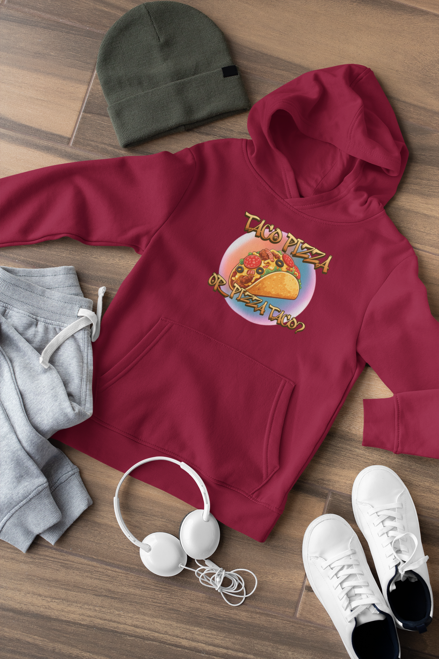 The Great Taco Pizza Debate Kids Hoodie