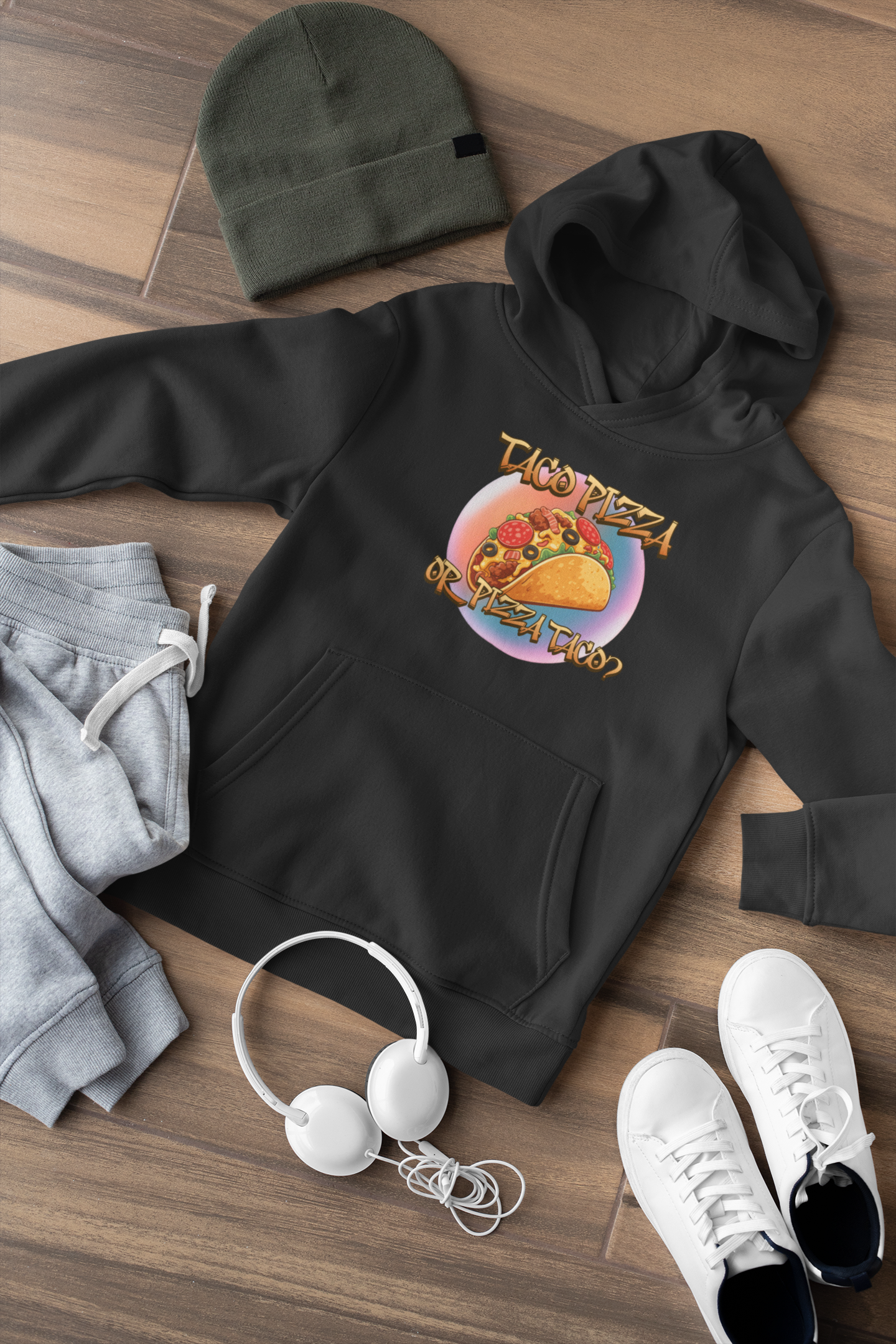 The Great Taco Pizza Debate Kids Hoodie