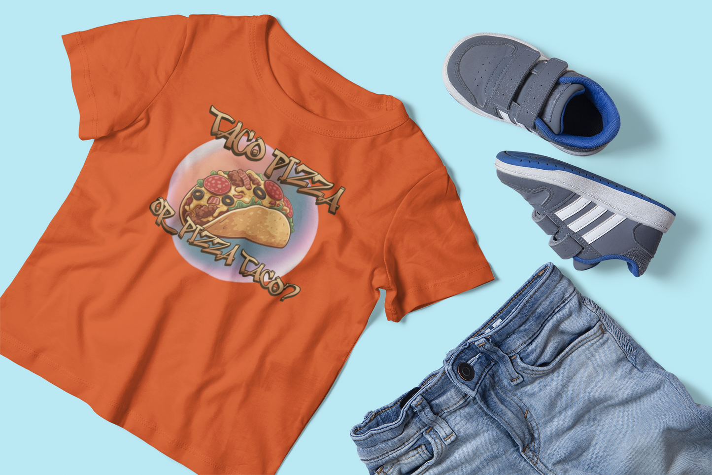The Great Taco Pizza Debate Kids Tee