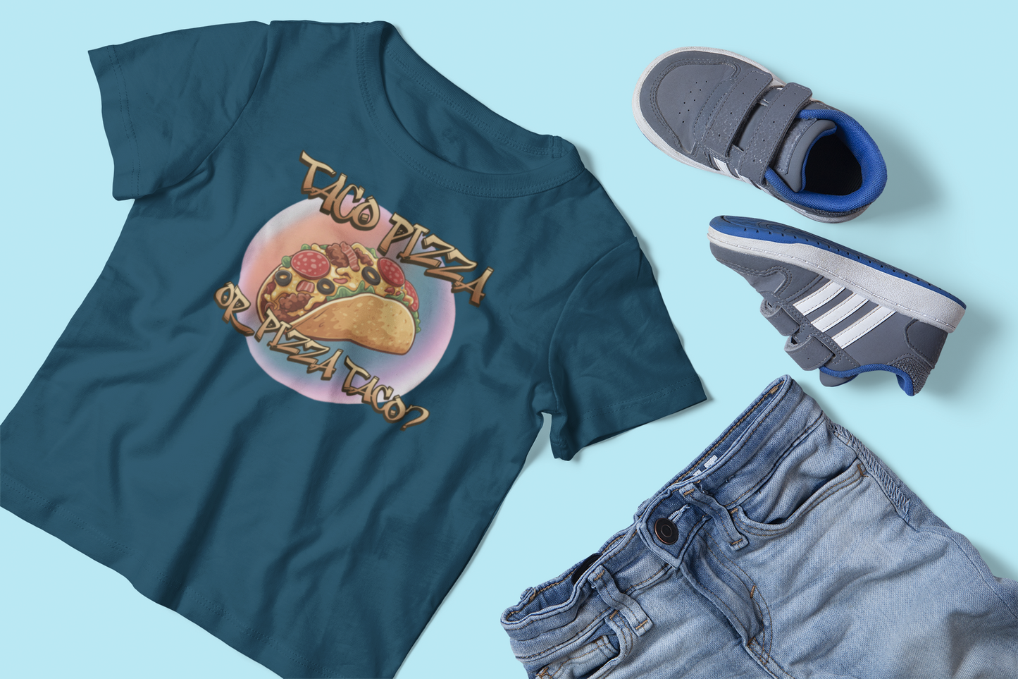 The Great Taco Pizza Debate Kids Tee