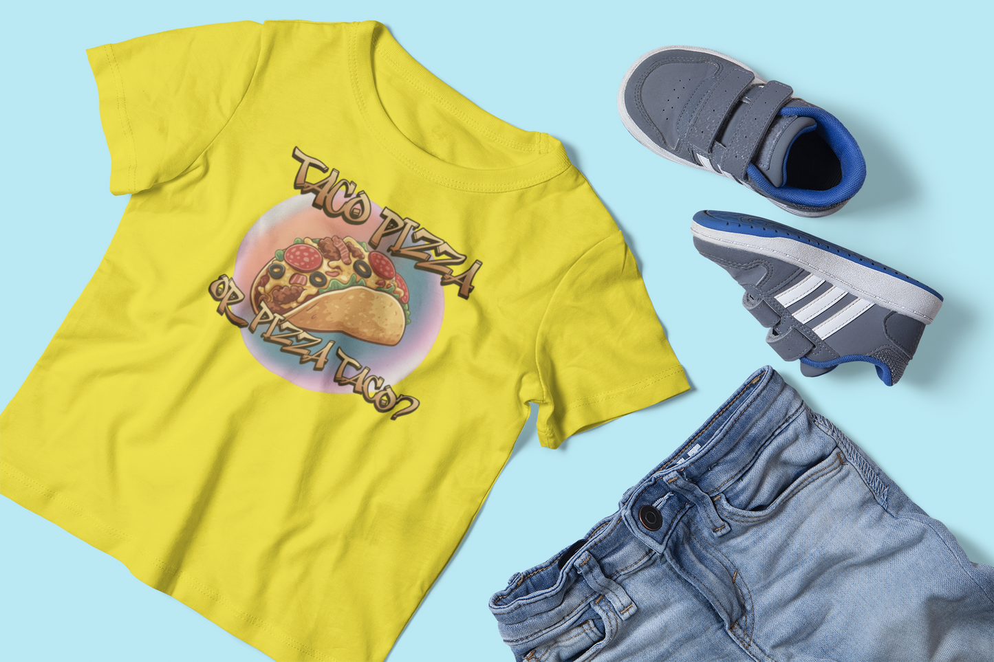 The Great Taco Pizza Debate Kids Tee